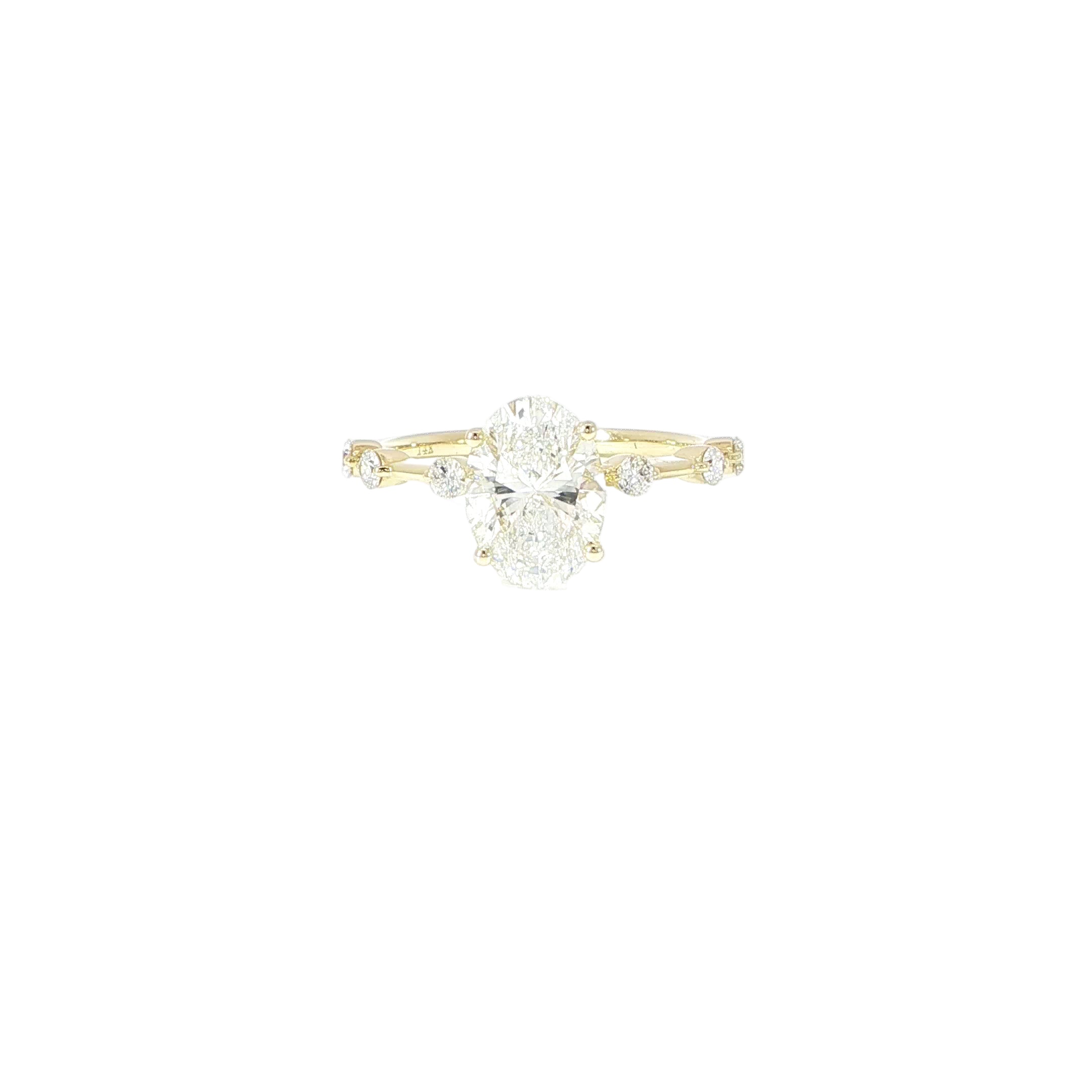 14K Oval Lab Grown Diamond Ring – 2.24ctw