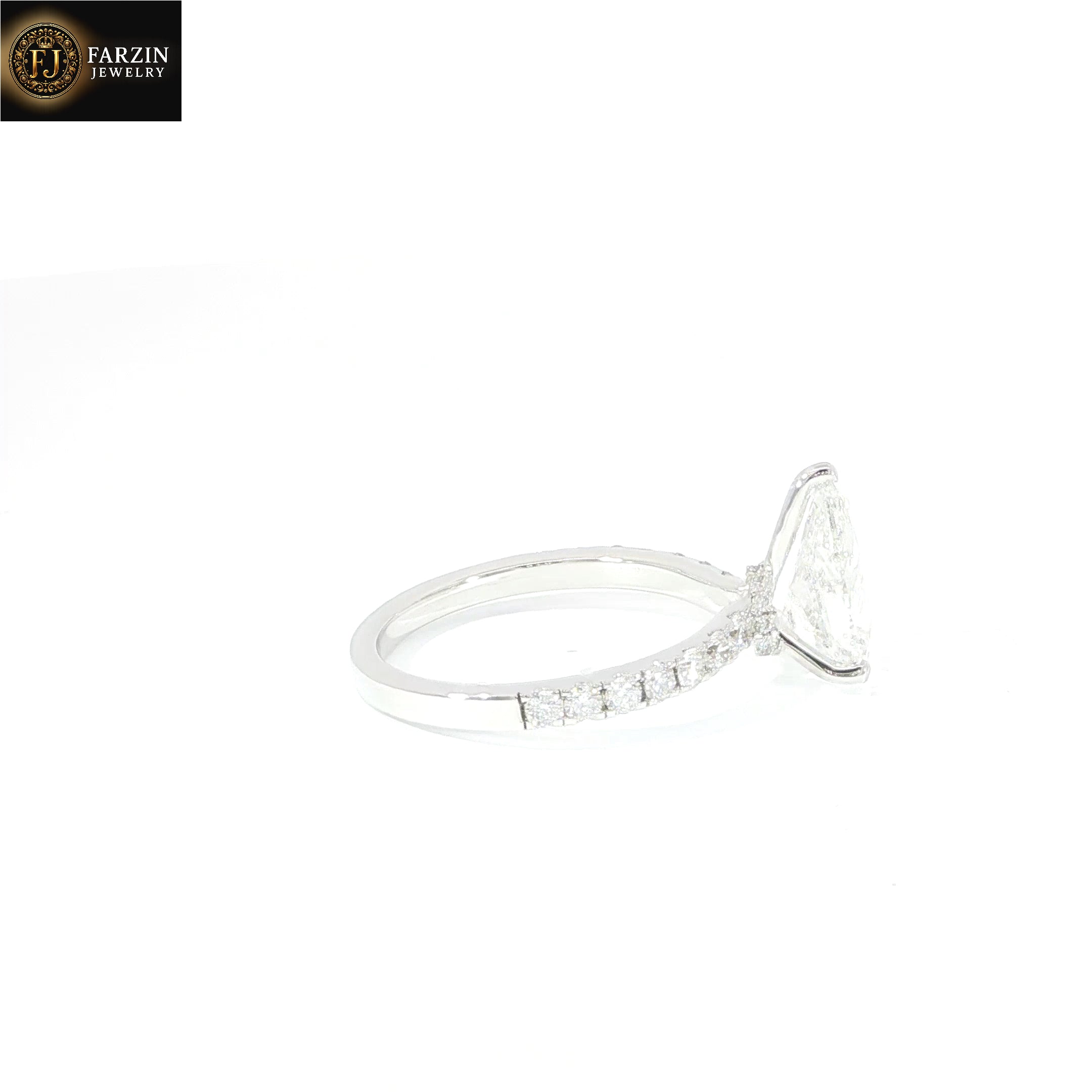 925 Sterling Silver Pear-Cut Solitaire Ring with VVS Moissanite - 2.49ctw