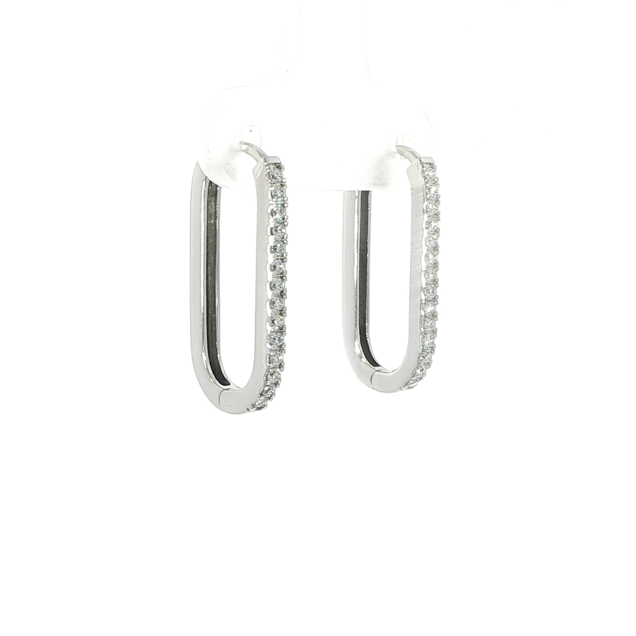 14K Gold Diamond Paperclip Earrings – 0.25 CT