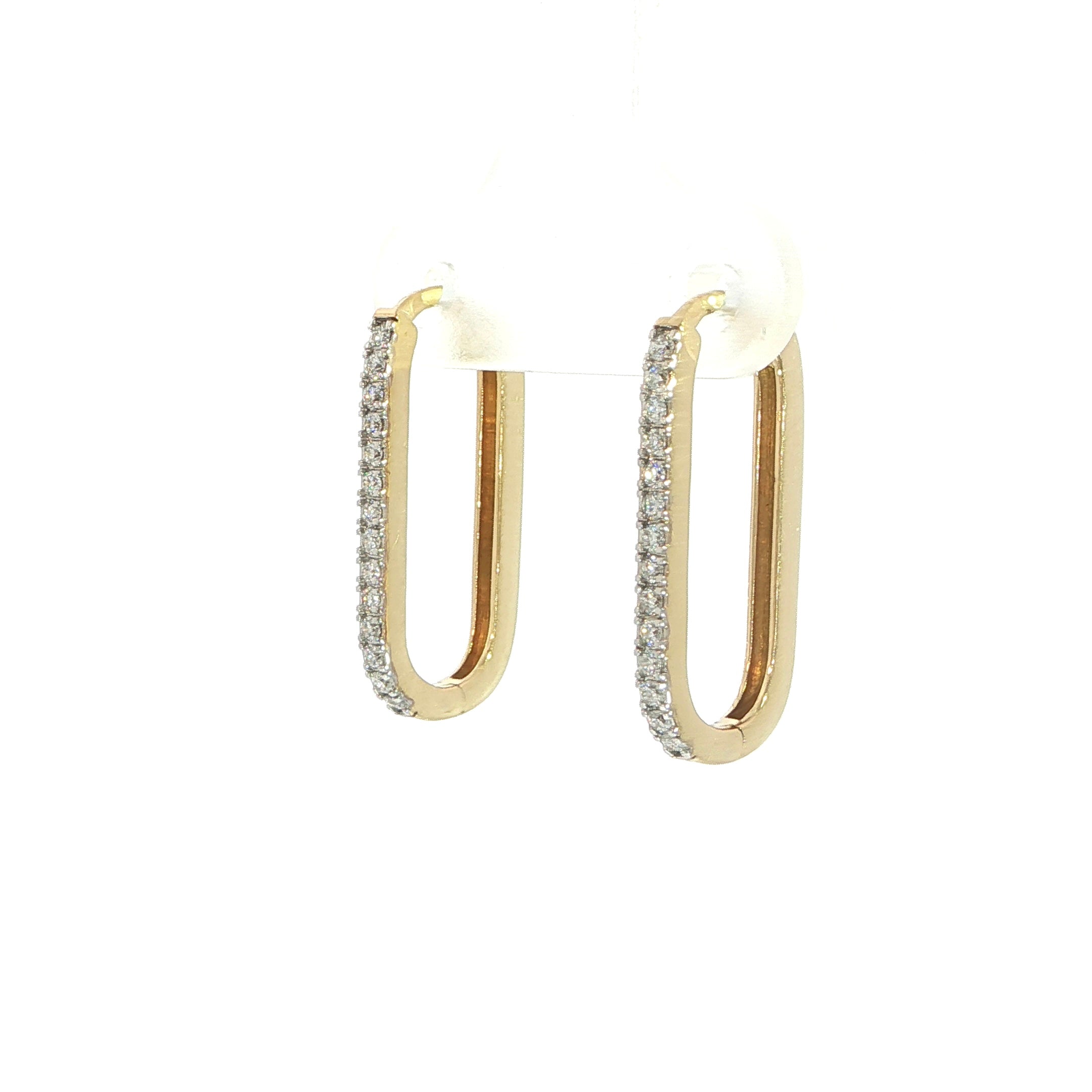 14K Gold Diamond Paperclip Earrings – 0.25 CT