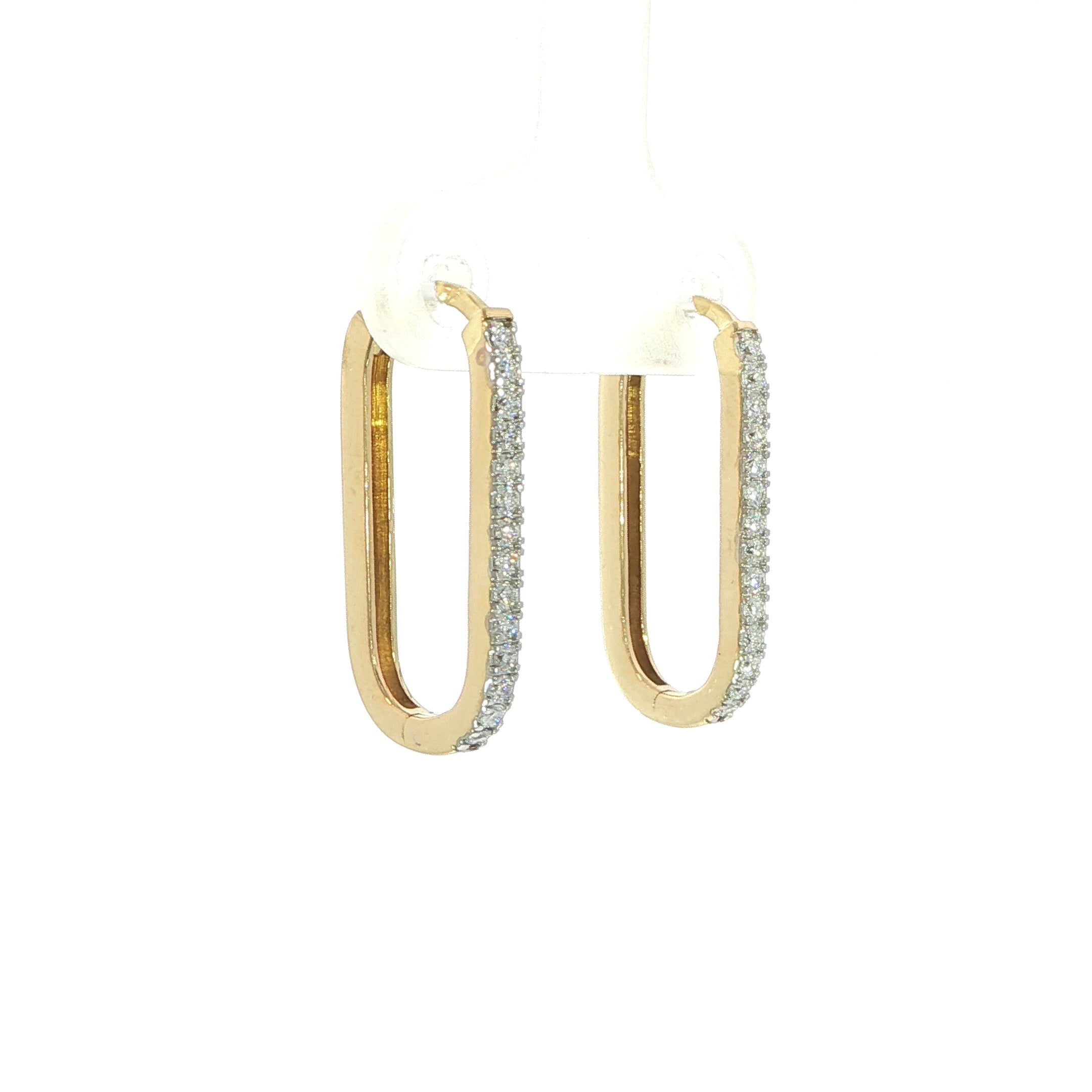 14K Gold Diamond Paperclip Earrings – 0.25 CT