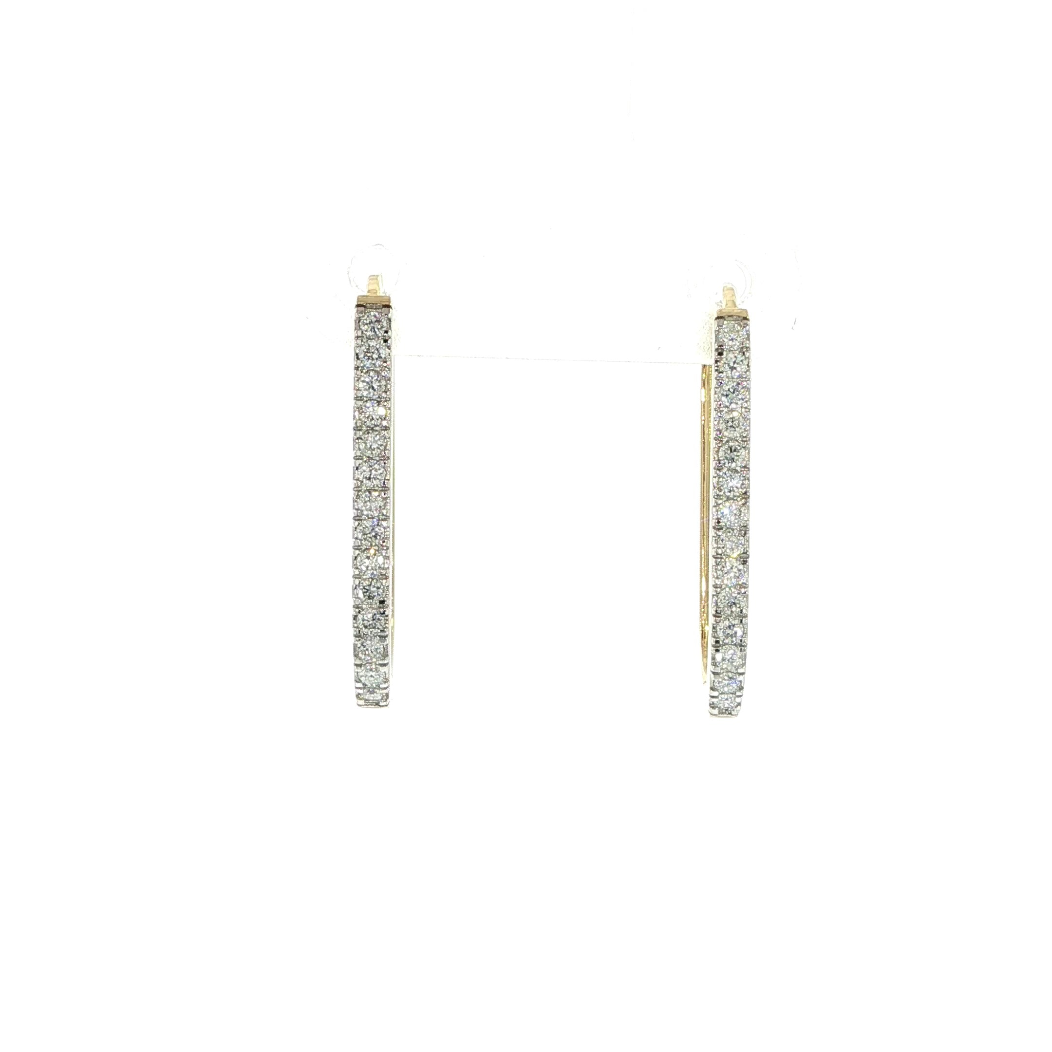 14K Gold Diamond Paperclip Earrings – 0.25 CT