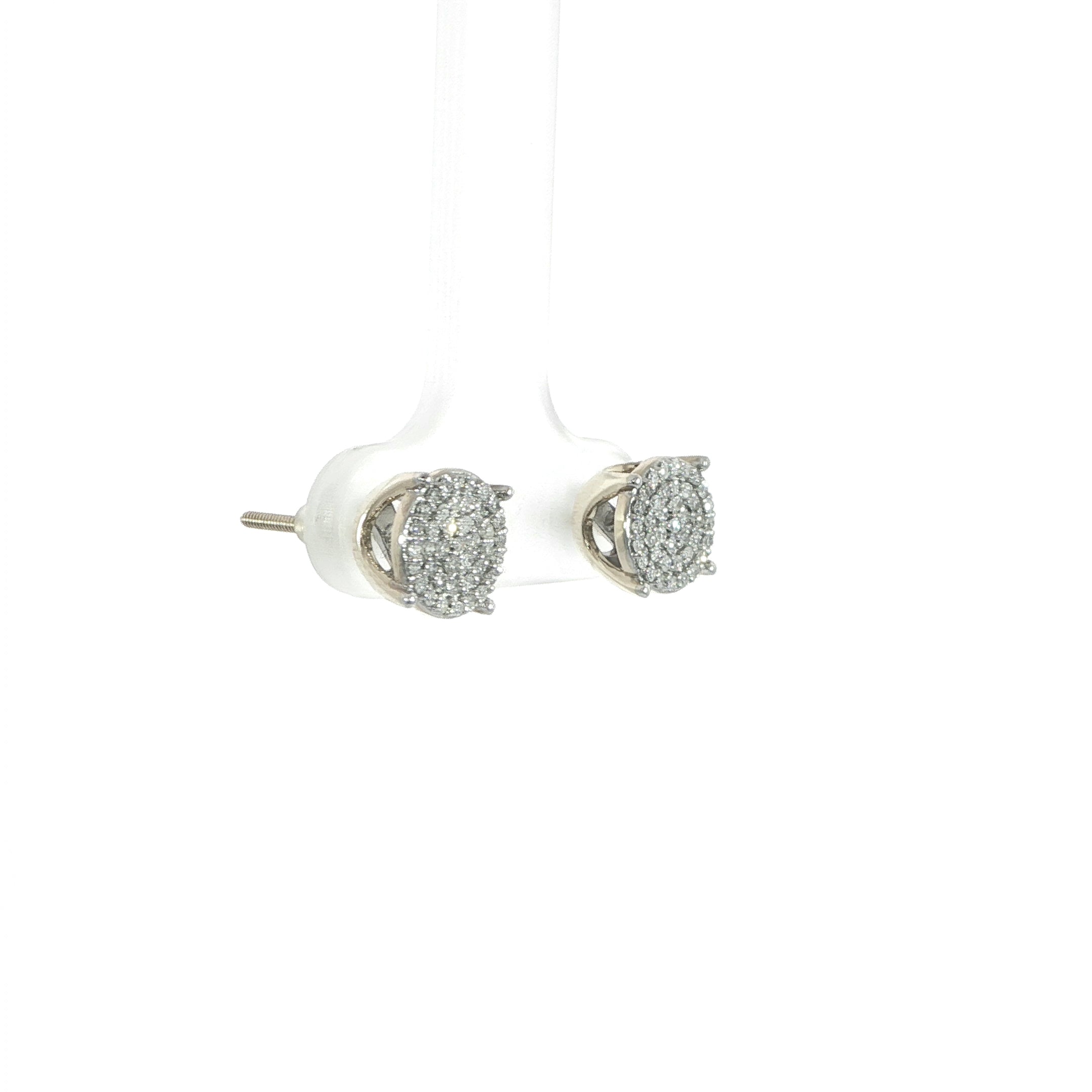 10K Diamond Cluster Stud Earrings -3