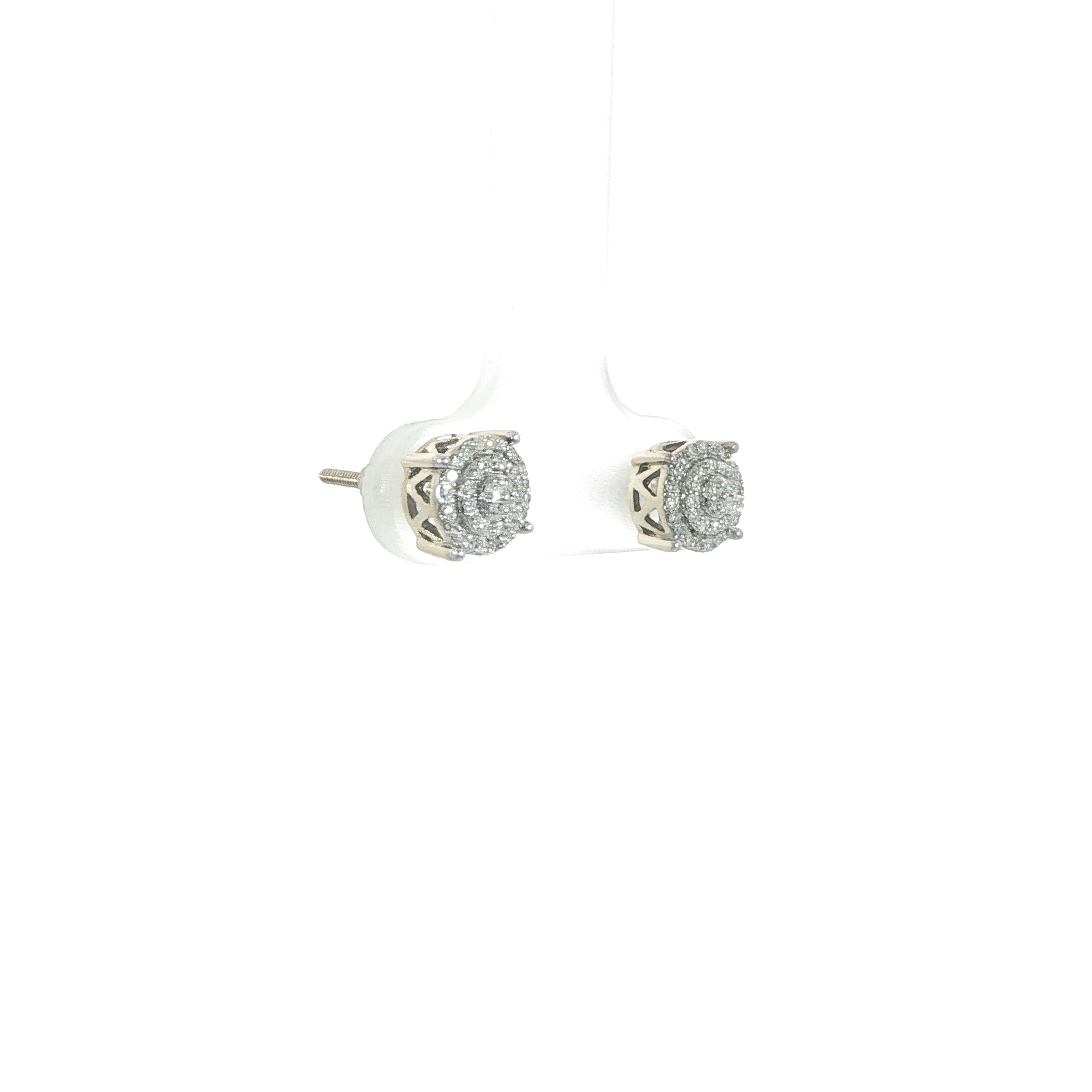 10K Diamond Cluster Stud Earrings -2