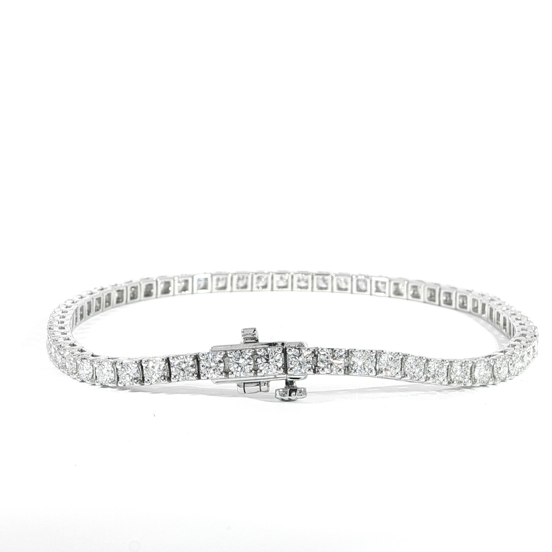 14K White Gold LG Diamond Tennis Bracelet – 3.60 Carat