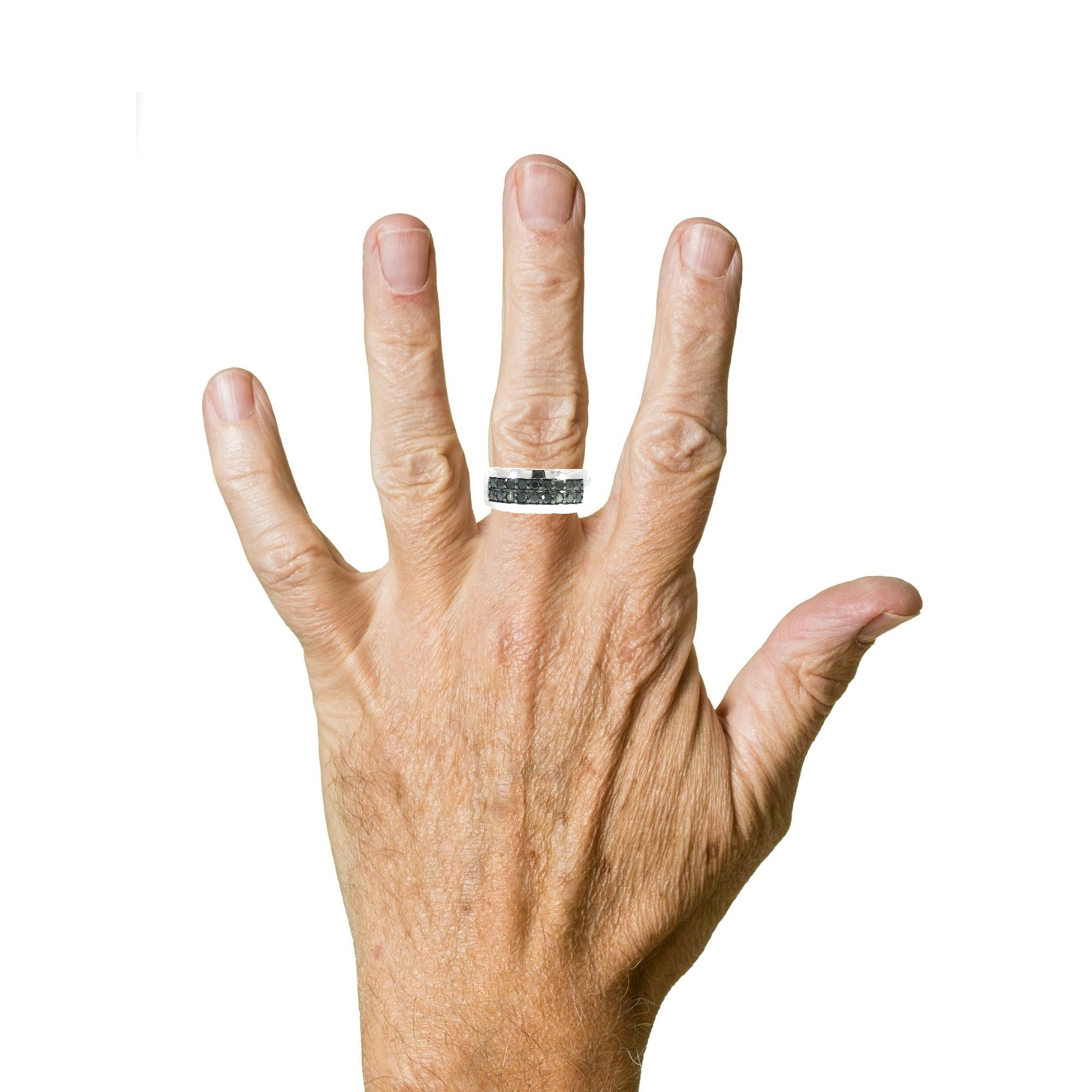 14K Men's Black Diamond Ring