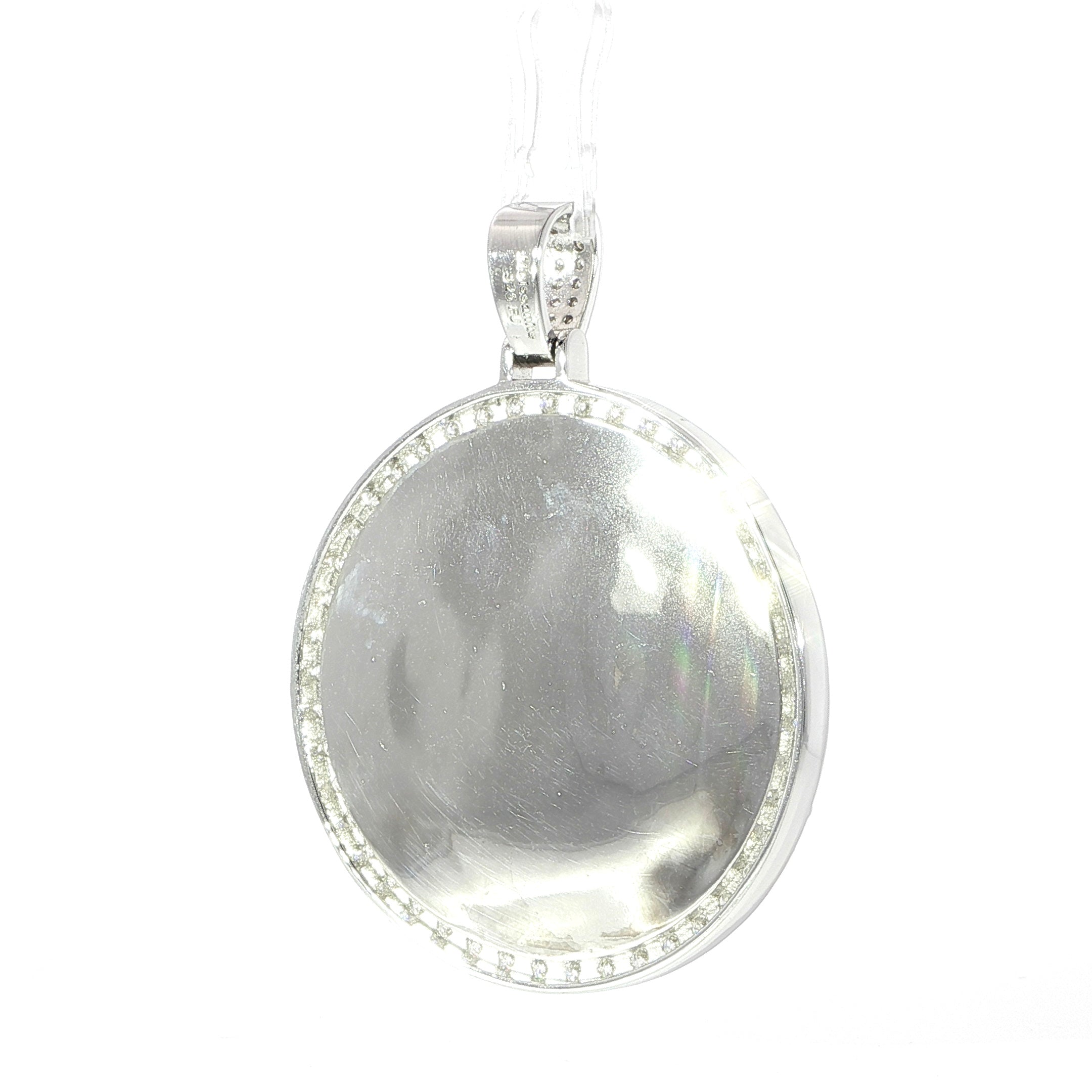 Sterling Silver Picture Frame Pendant with VVS-D Moissanite - 4.45 Carat,