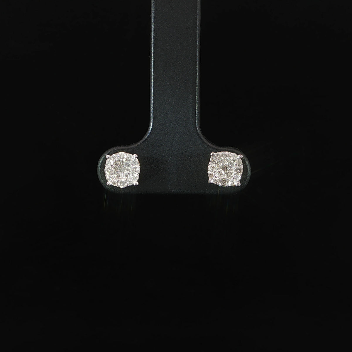 10K Yellow Gold Cluster Diamond Earrings
