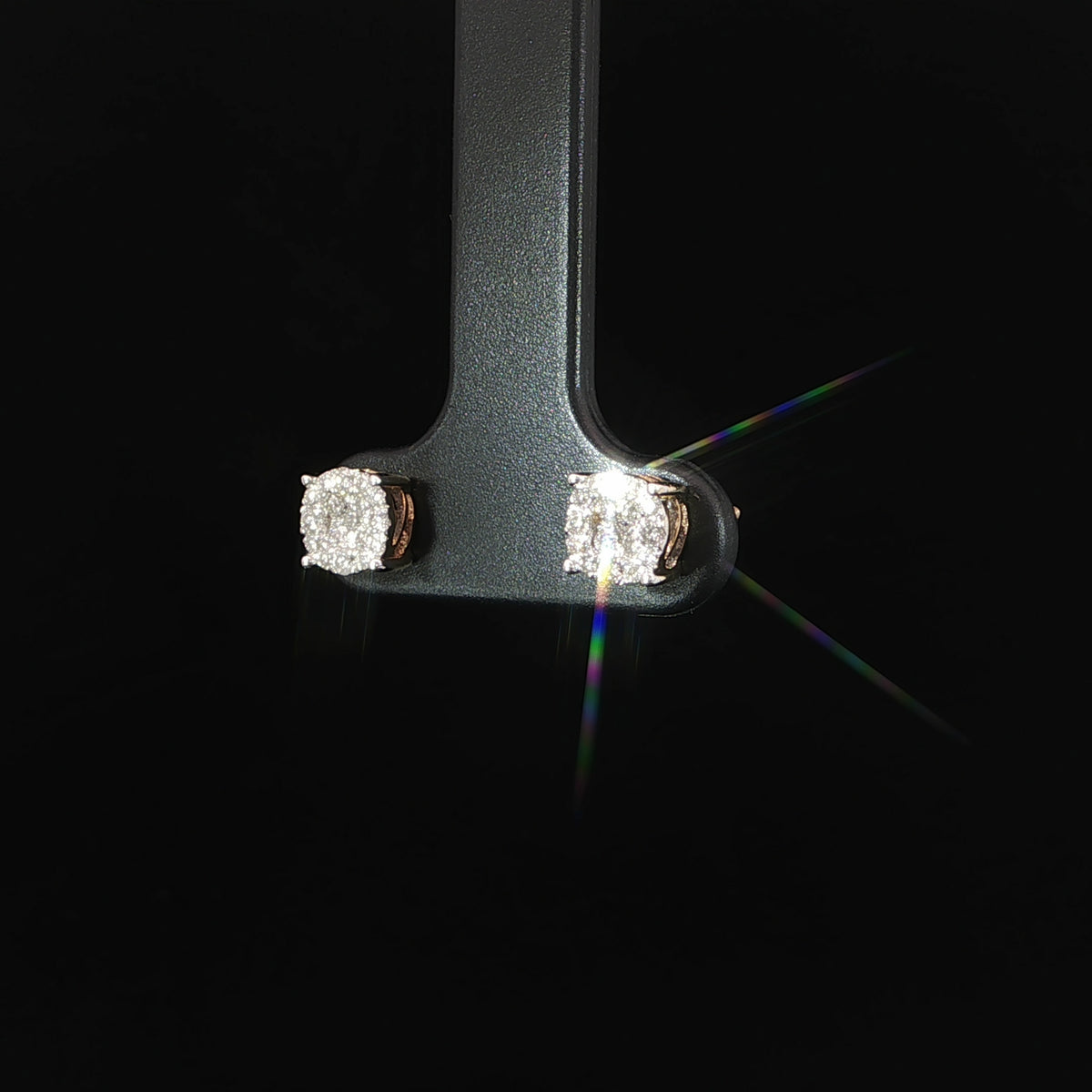 10K Yellow Gold Cluster Diamond Earrings