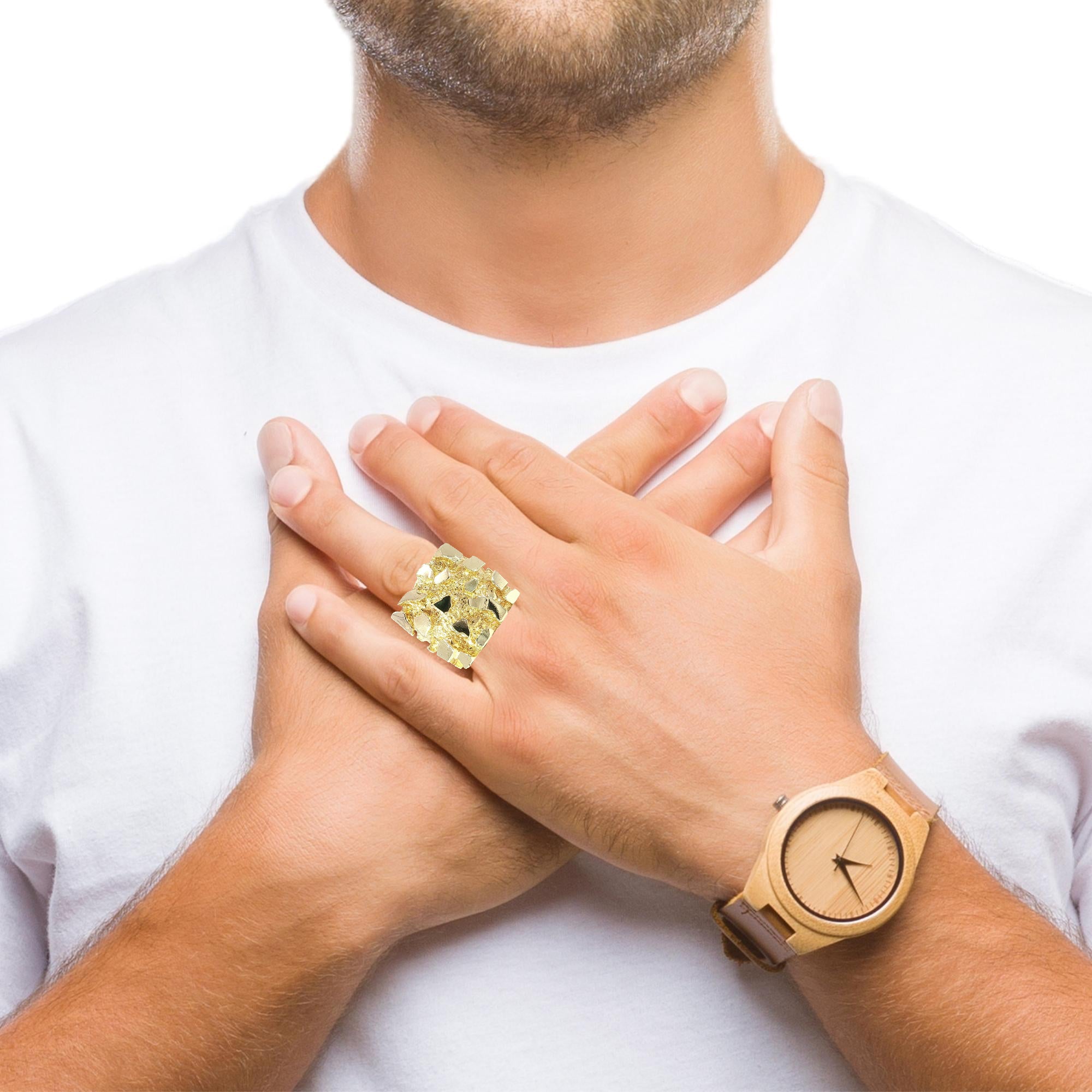 14K Gold Nugget Ring – 16.4mm