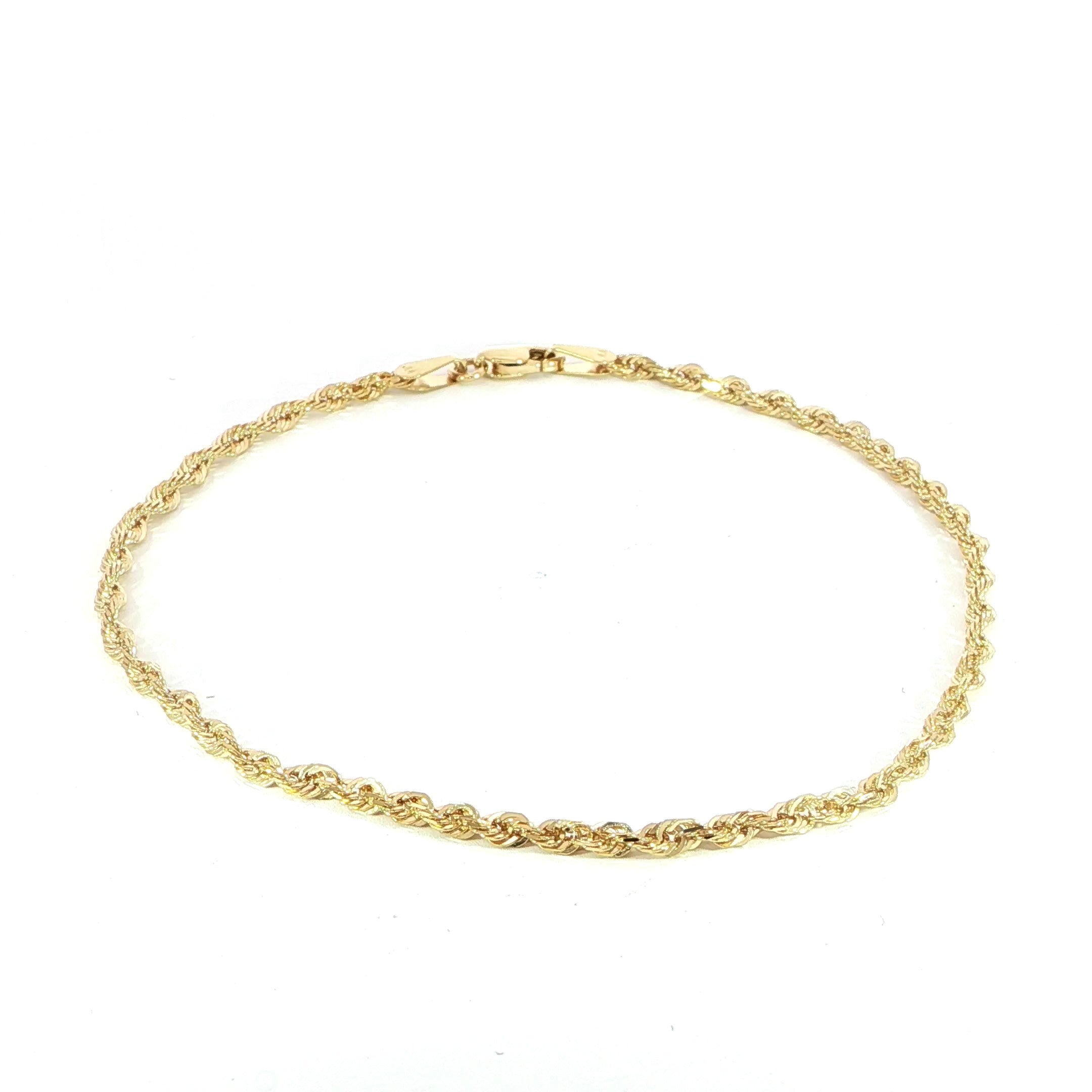10K Semi Rope Bracelet 2.4MM