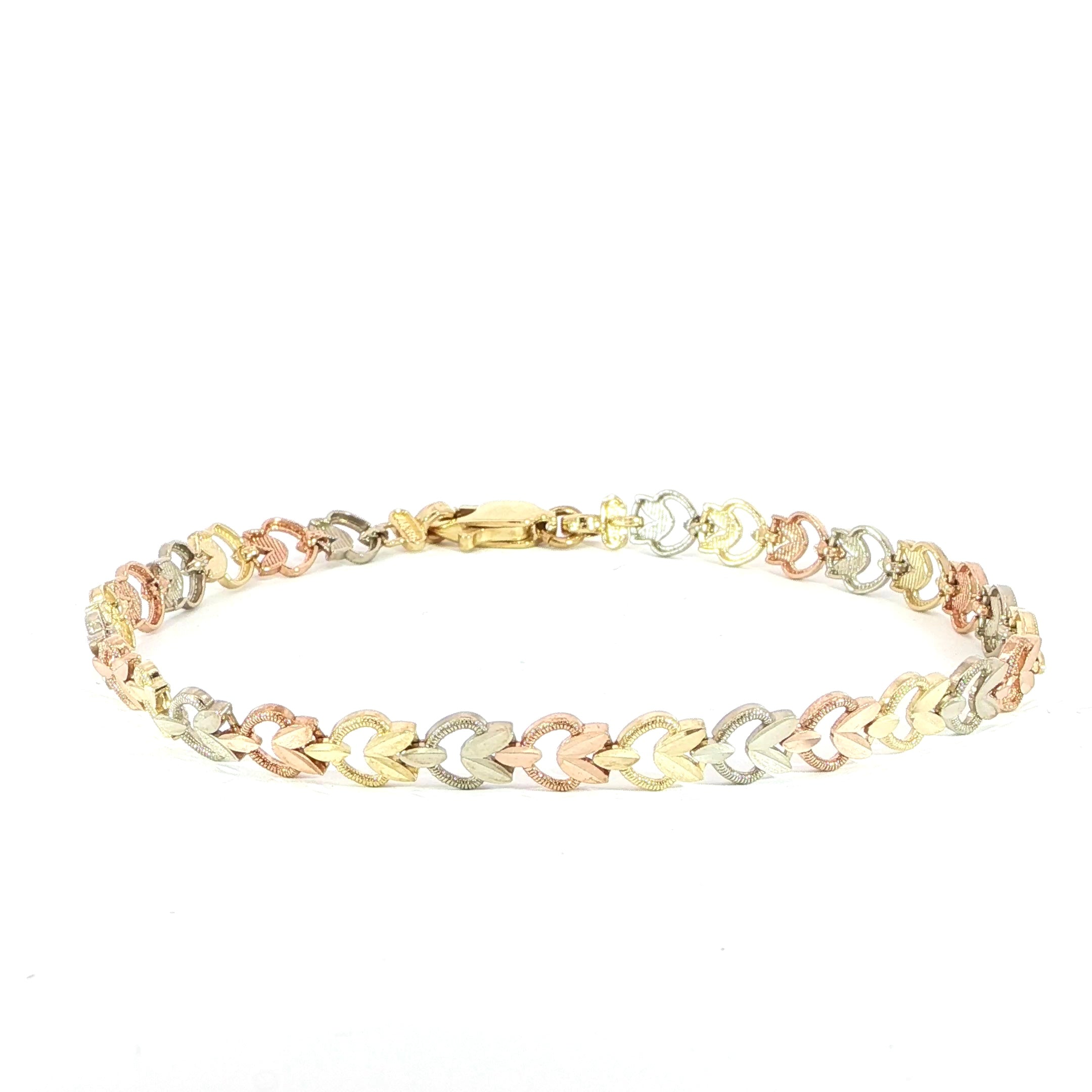 14K Three-Color Gold Fancy Pattern Bracelet – 5.4MM