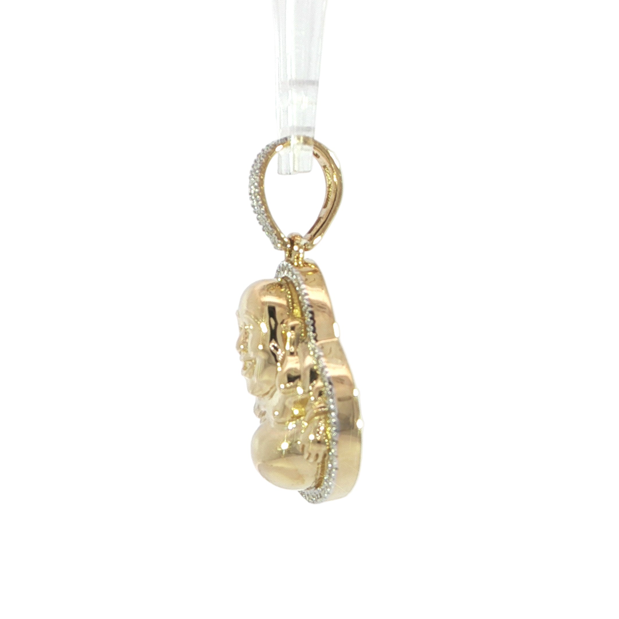 10K Buddha Pendant with Natural Diamonds