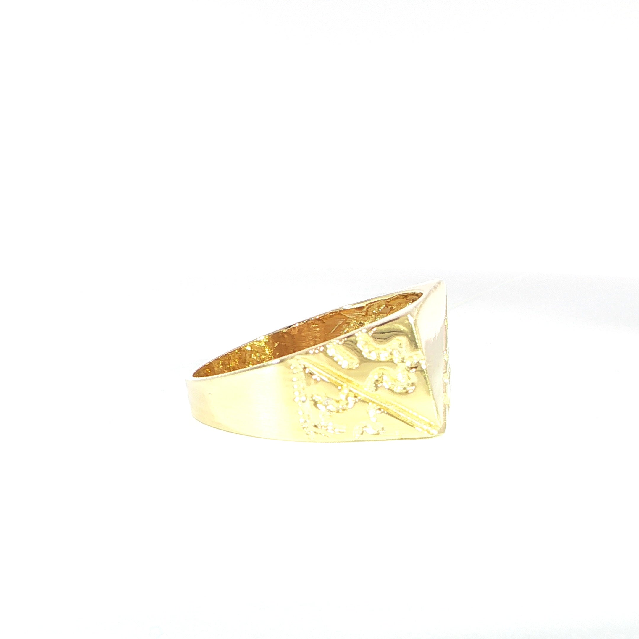 14K Yellow Gold Nugget Men’s Ring – 10mm