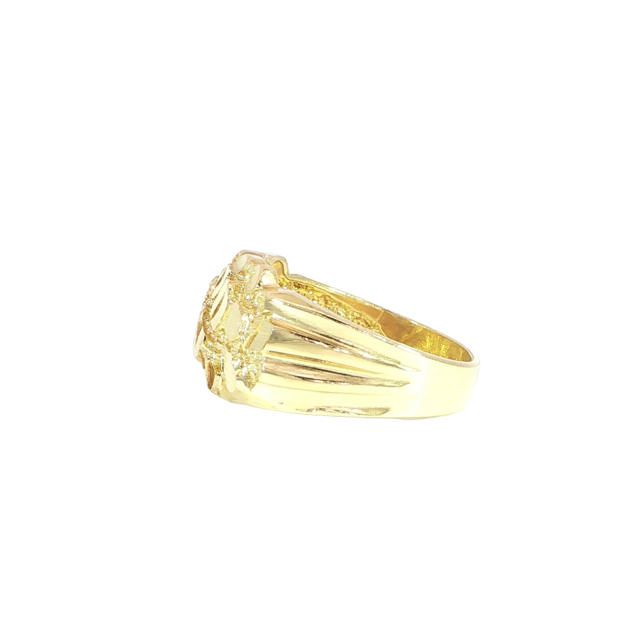 14K Gold Nugget Ring - 12.7MM