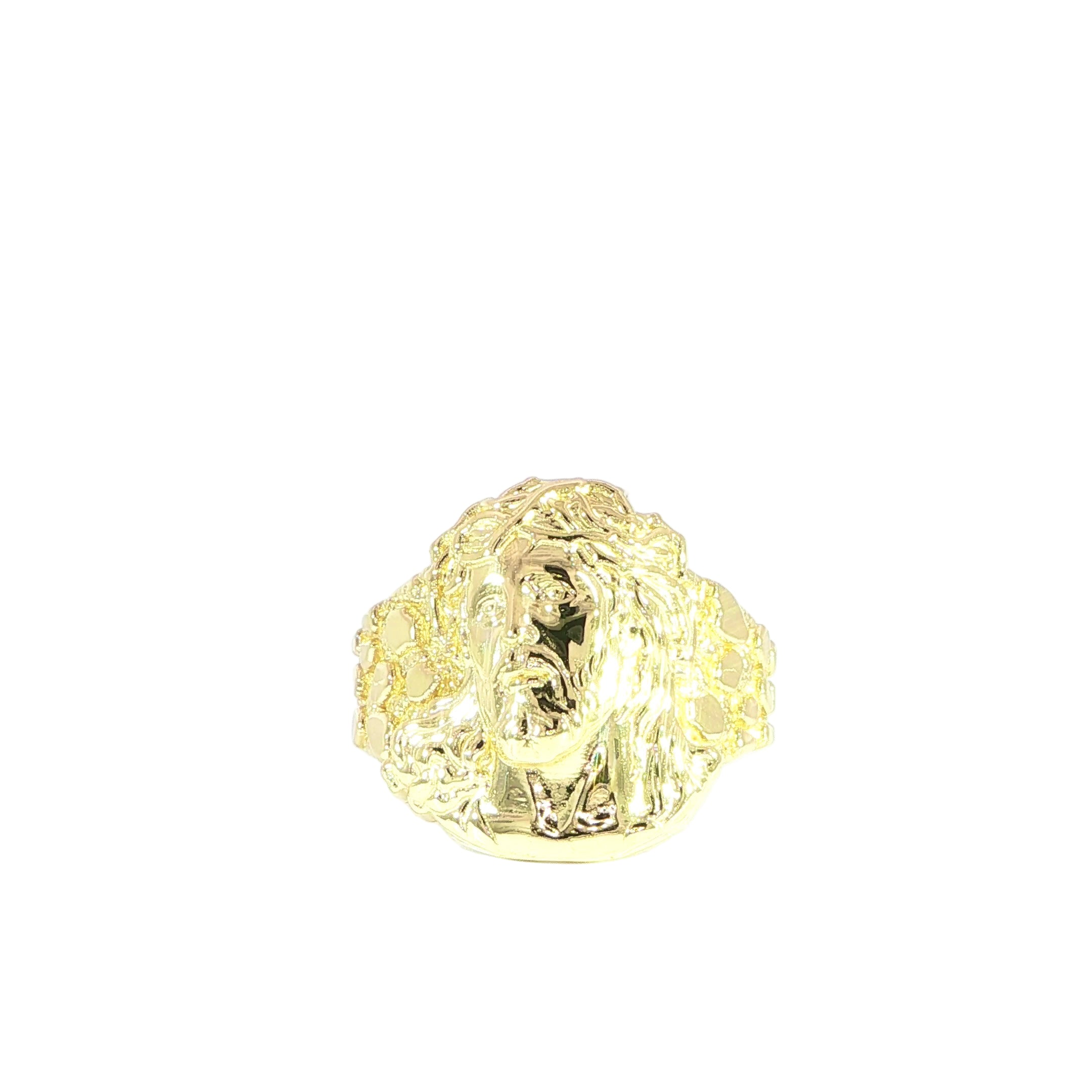 14K Gold Jesus Face Ring – 19.8mm