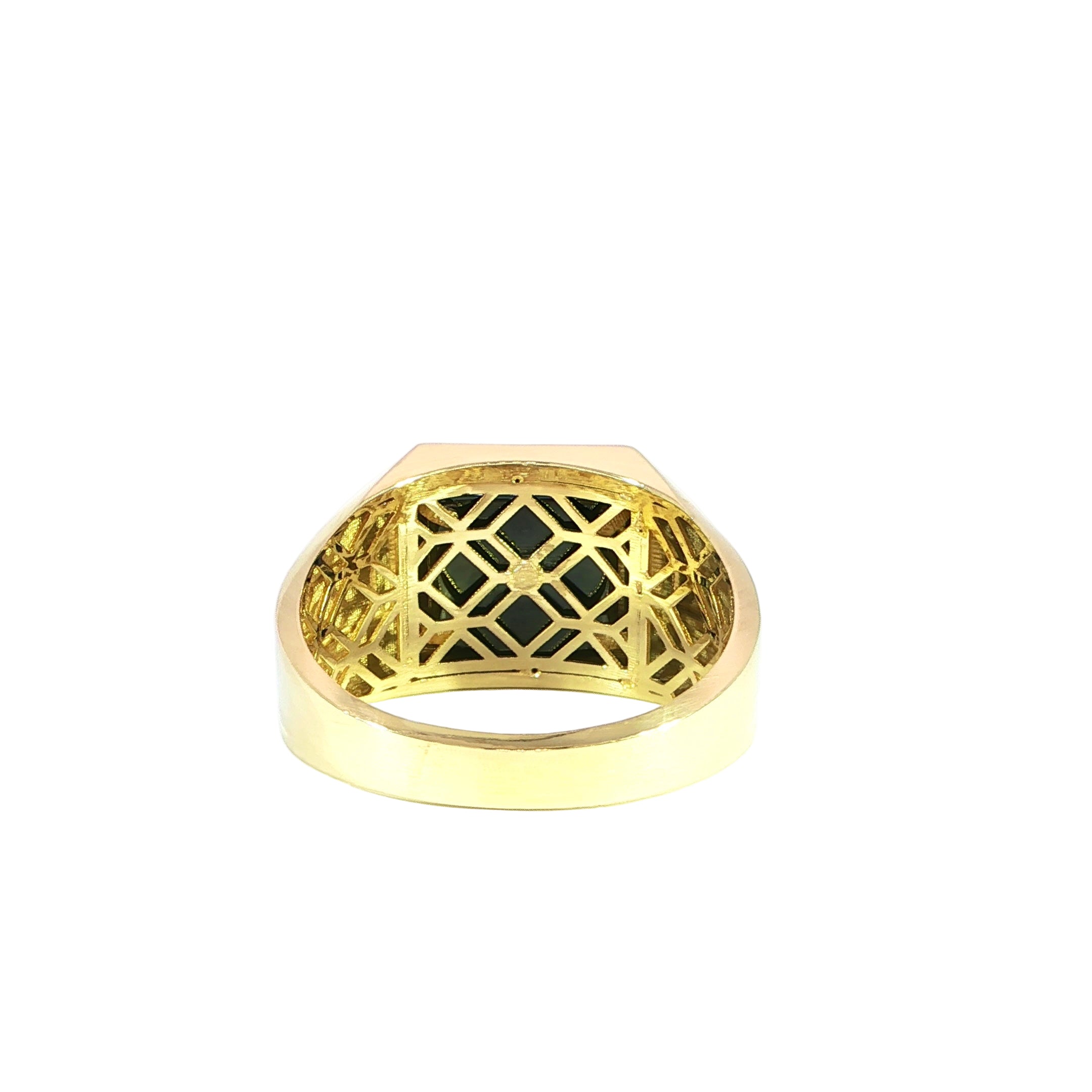 10K Yellow Gold Dollar Onyx Ring – 13.7mm Top Width