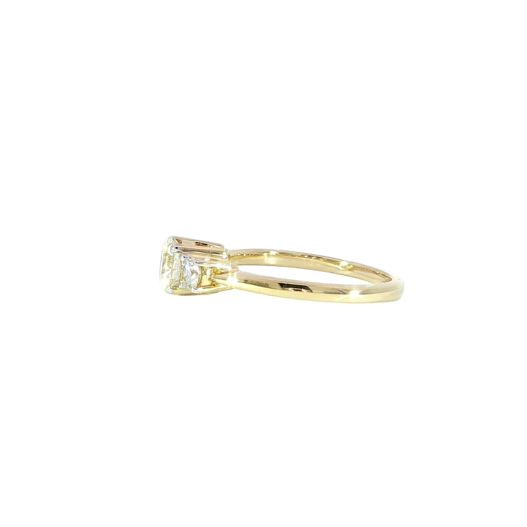 14K Gold Three-Stone Diamond Ring