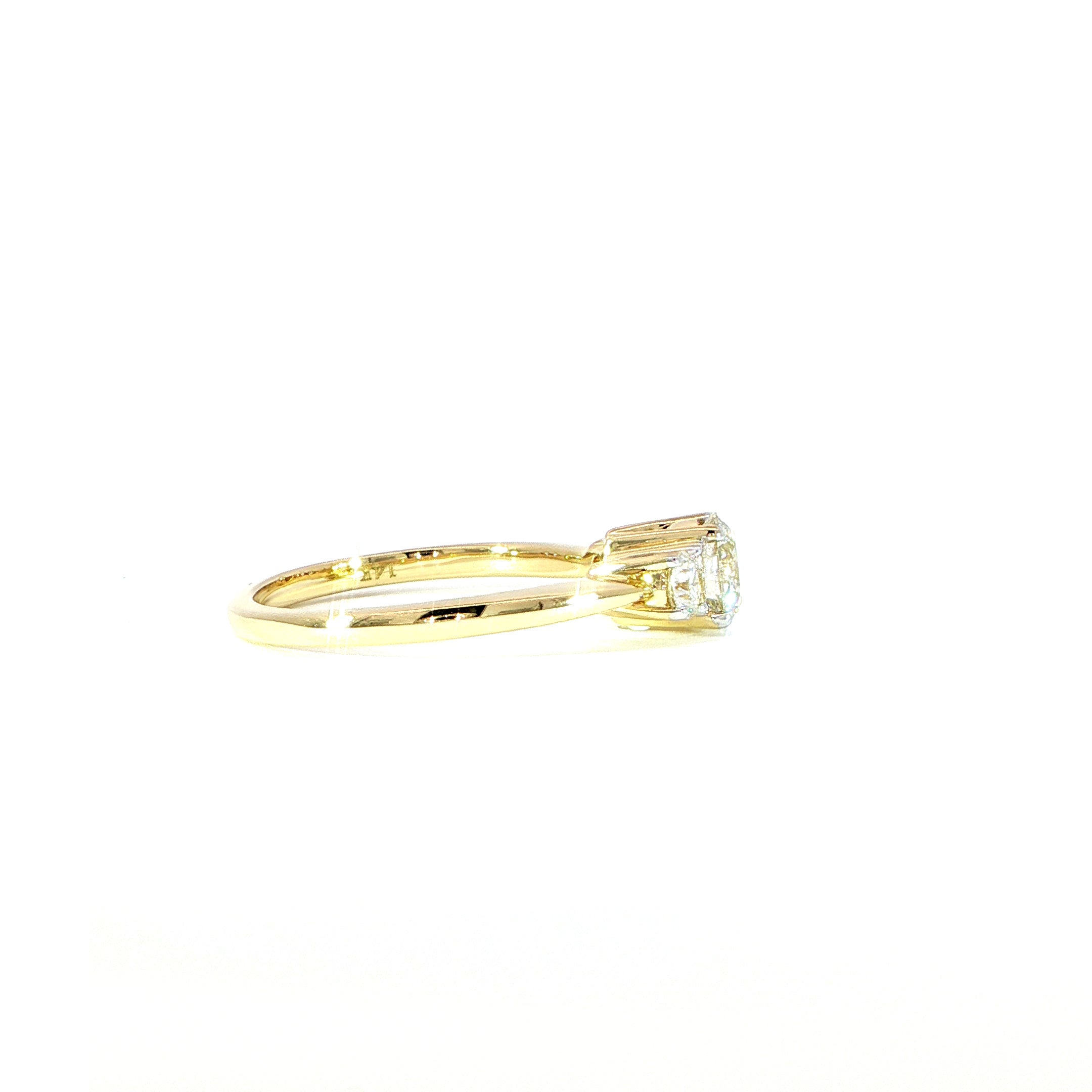 14K Gold Three-Stone Diamond Ring