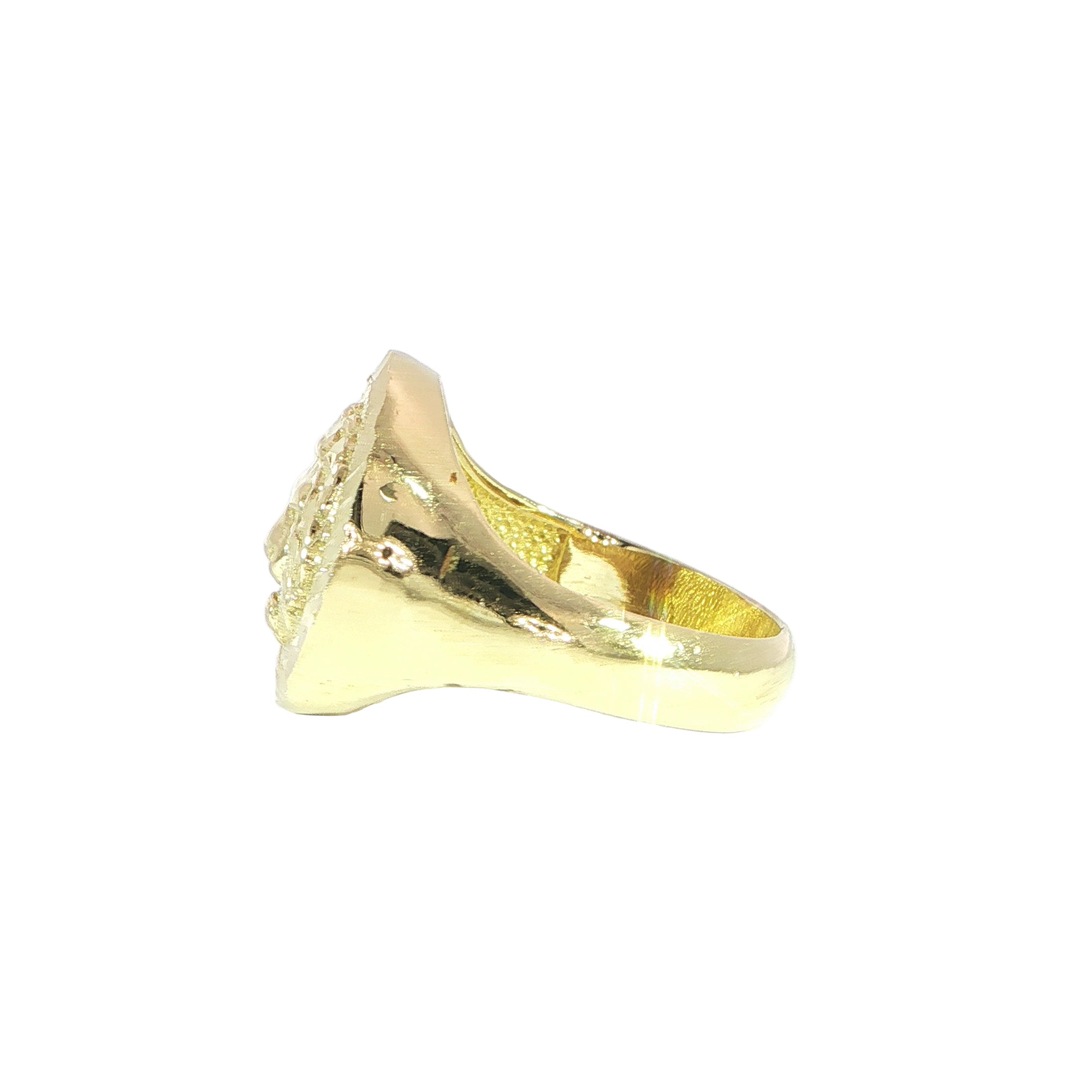 Yellow Gold Lion Head Ring Side
