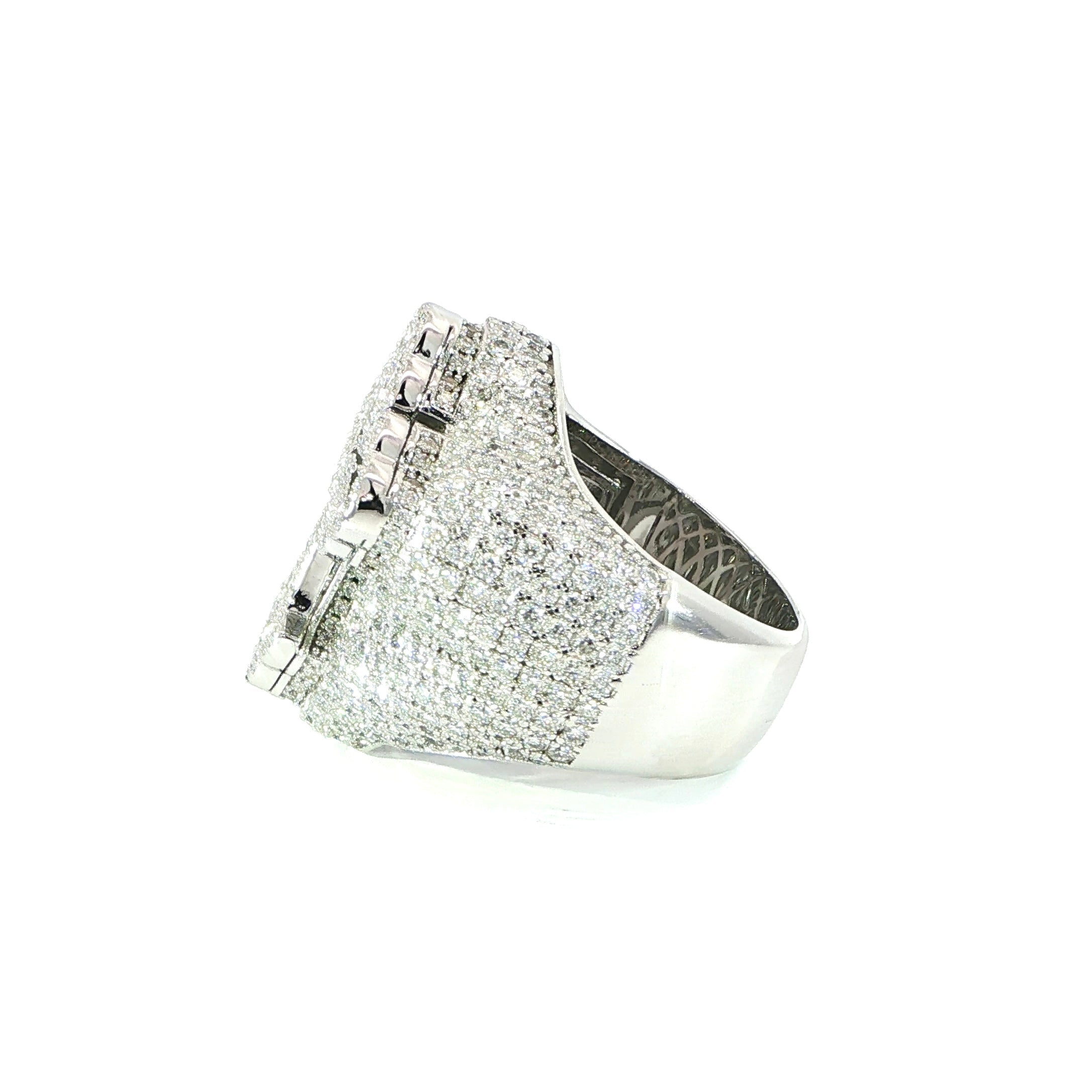 Sterling Silver Iced Out Cross Ring – VVS Moissanite 6 CTW