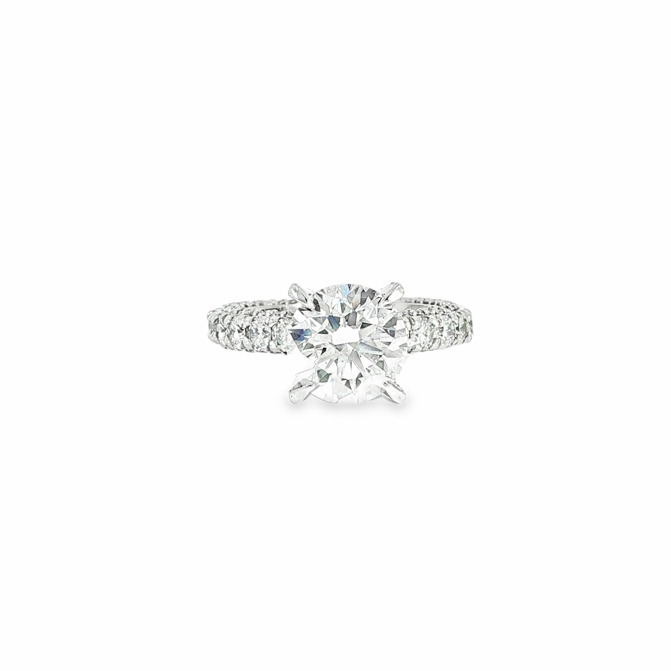 18K White Gold Diamond Engagement Ring - 4.75ctw - 2.70ct Center - F/VS1