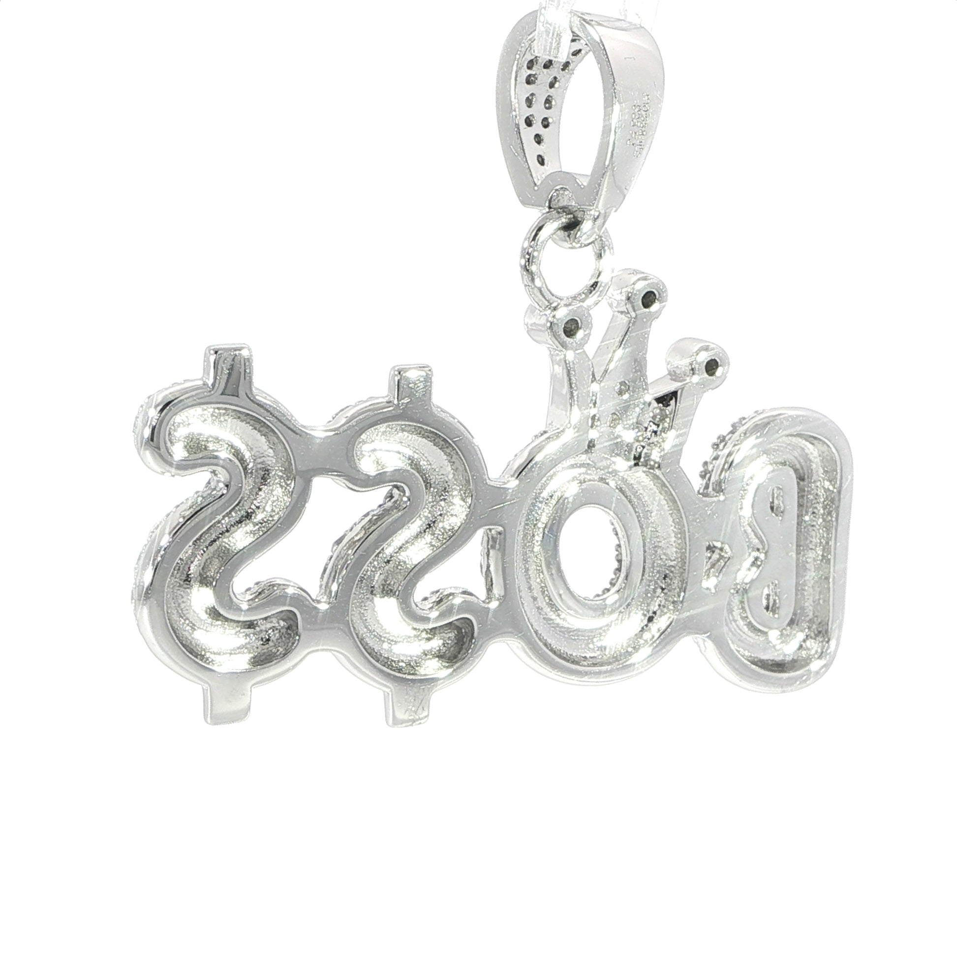 Sterling Silver Boss with King Crown Pendant – VVS Moissanite 6 CTW