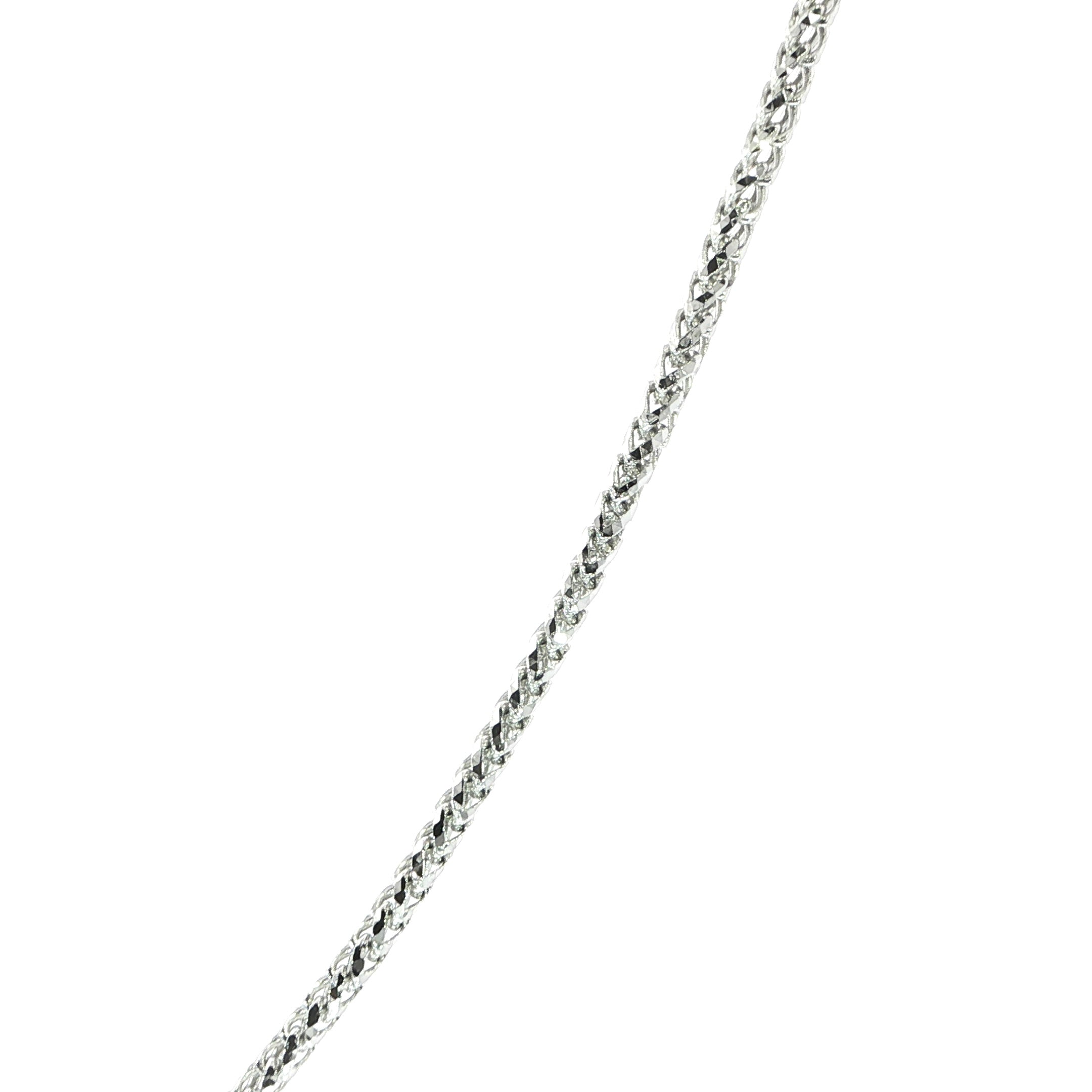 14K White Gold Solid Diamond-Cut Franco Chain - 2.3MM