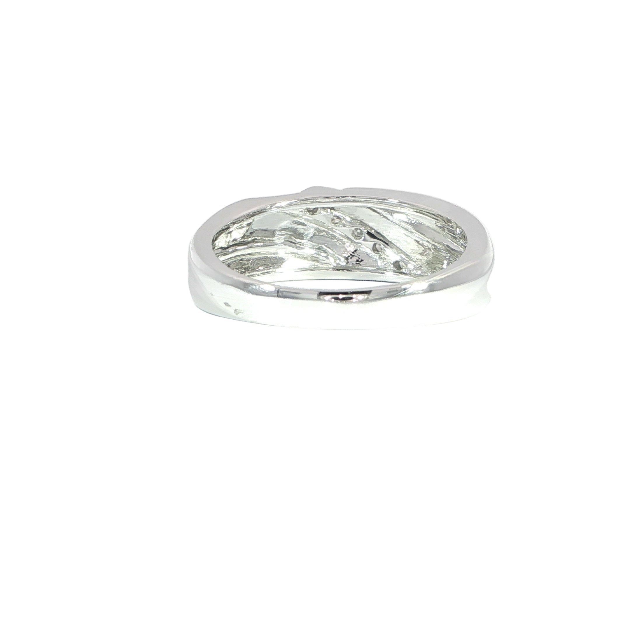 Mens wide diamond band 8mm back view
