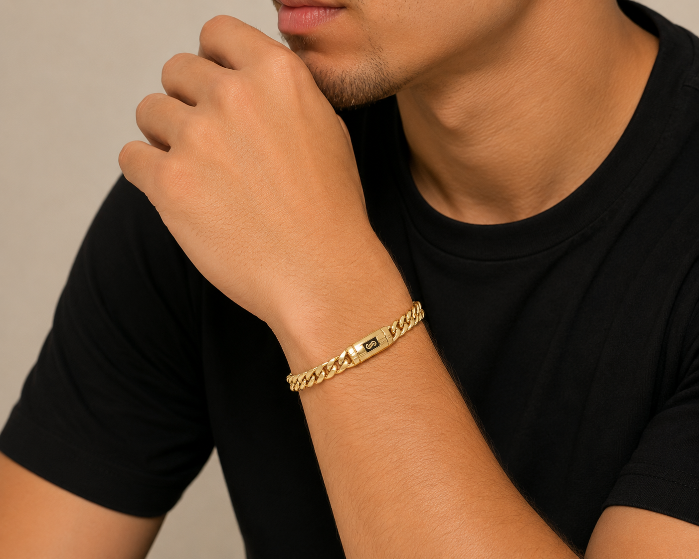 Unisex 10K Yellow Gold Monaco Miami Cuban Bracelet 5MM