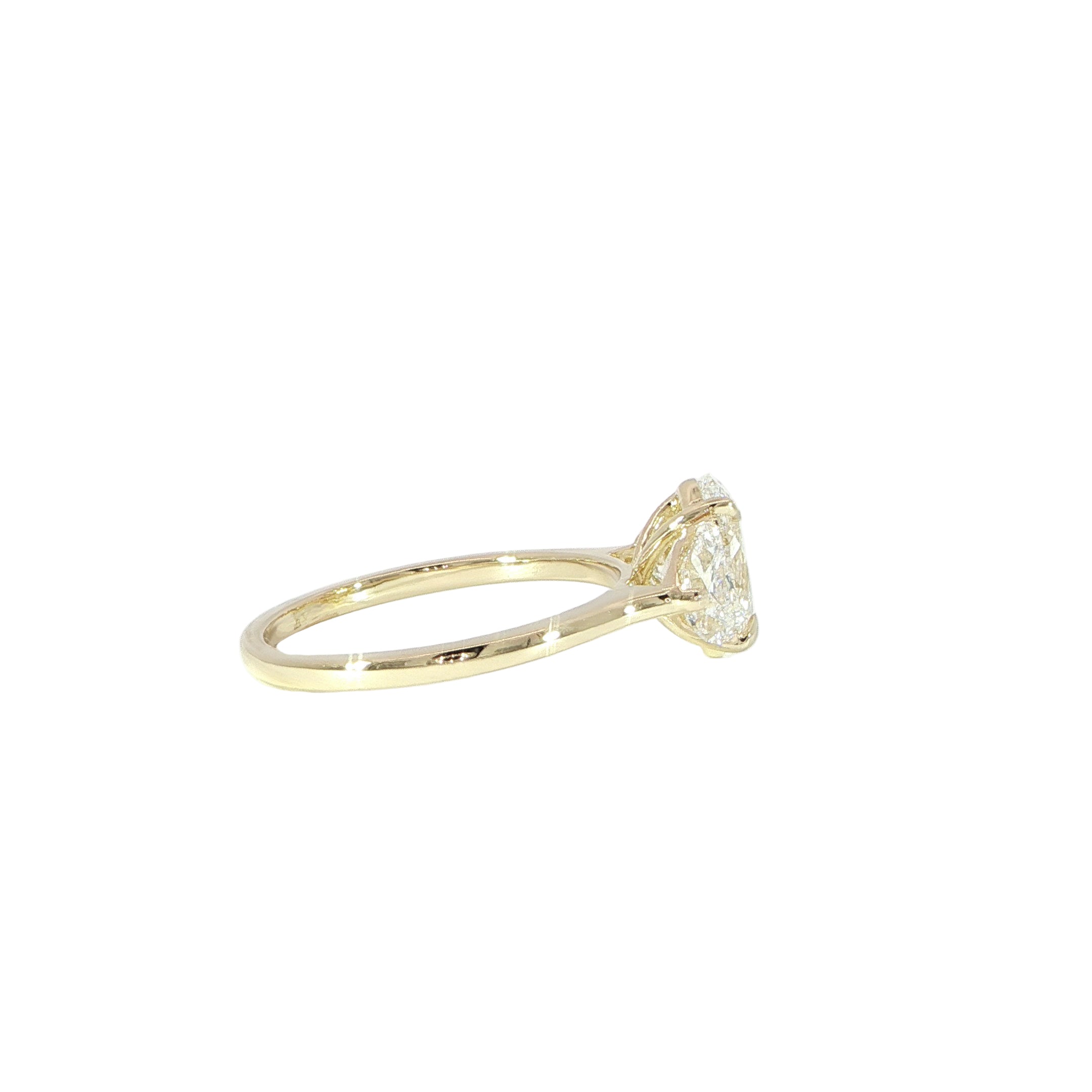 14K Gold Three-Stone Lab Diamond Ring