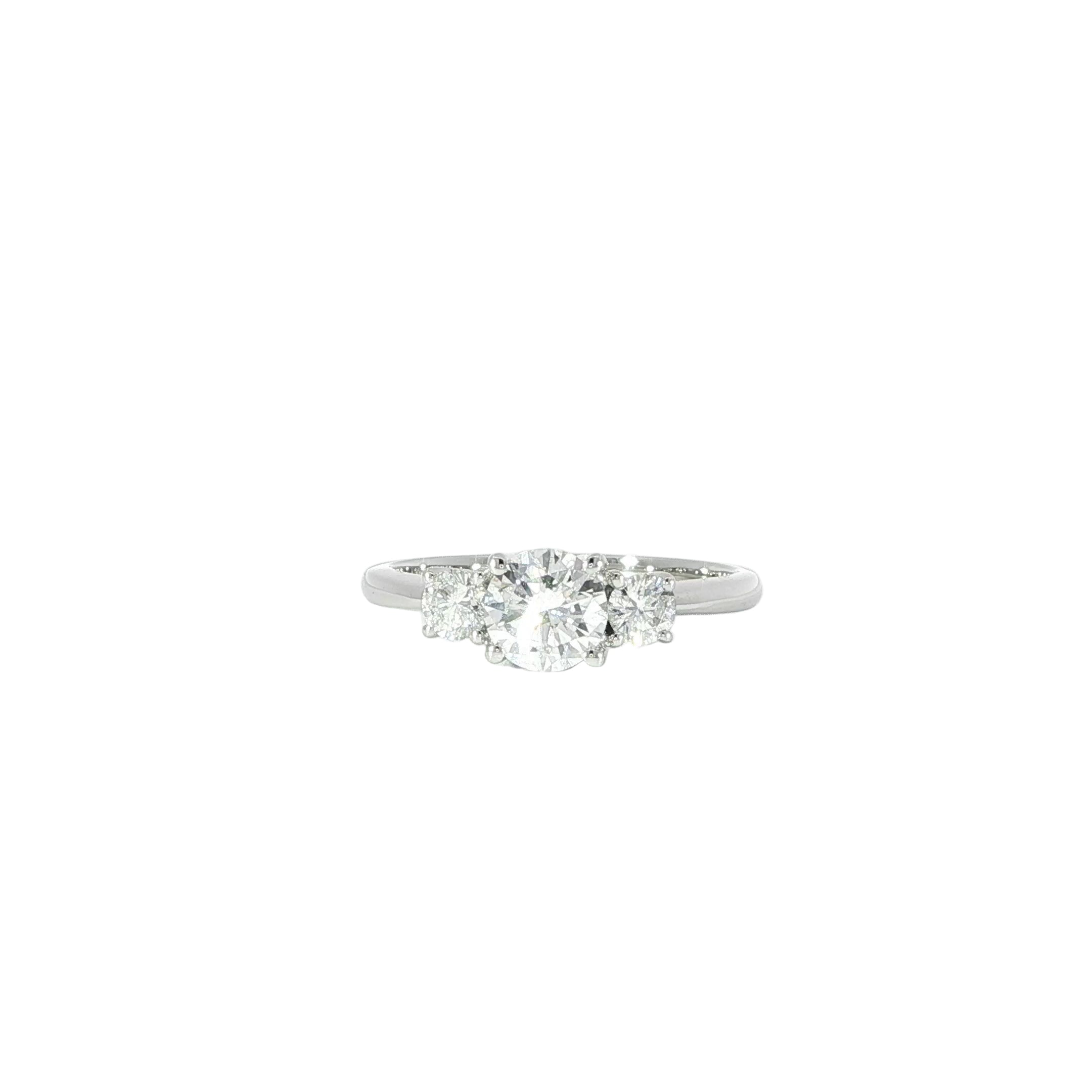 14K Gold Three-Stone Diamond Ring