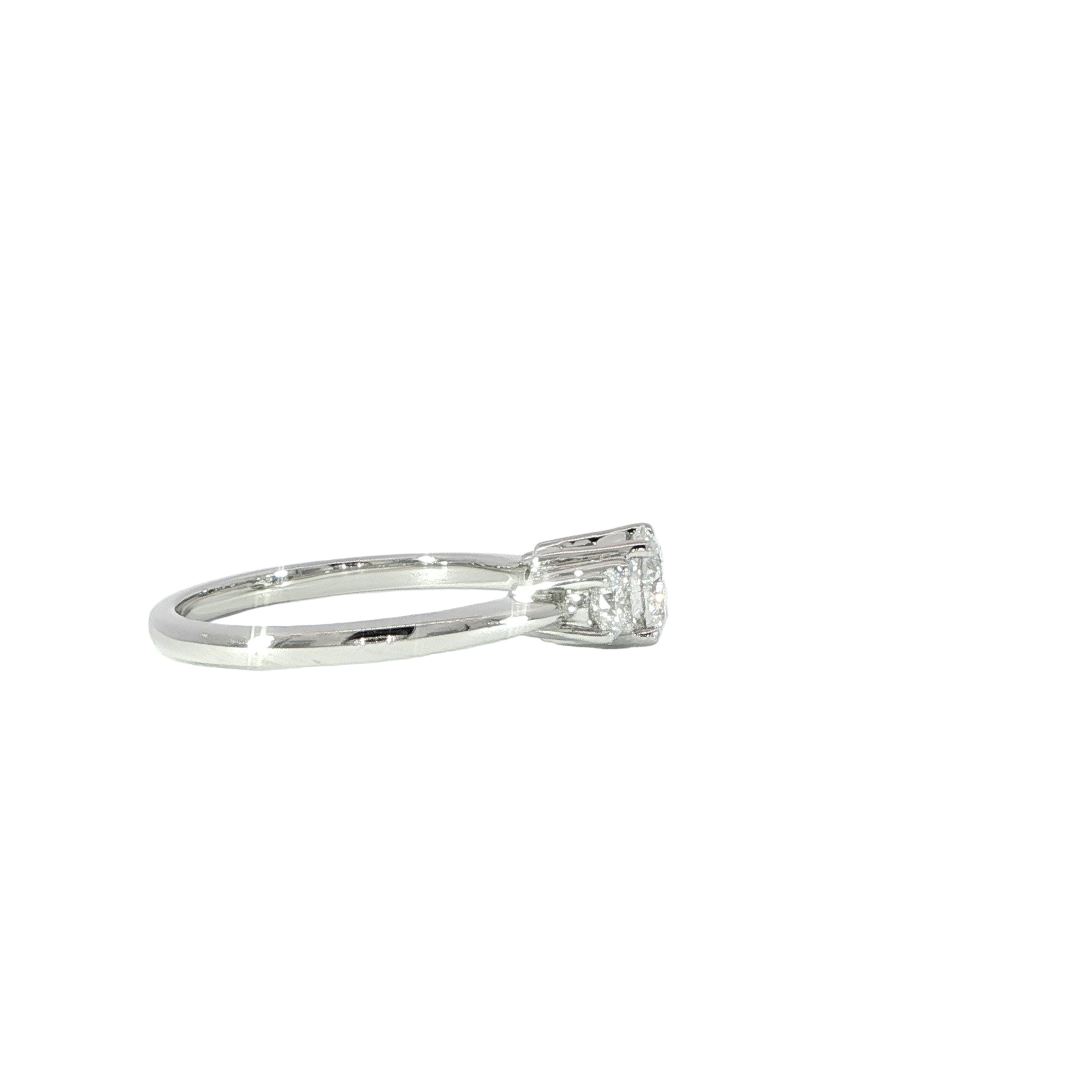 14K Gold Three-Stone Diamond Ring