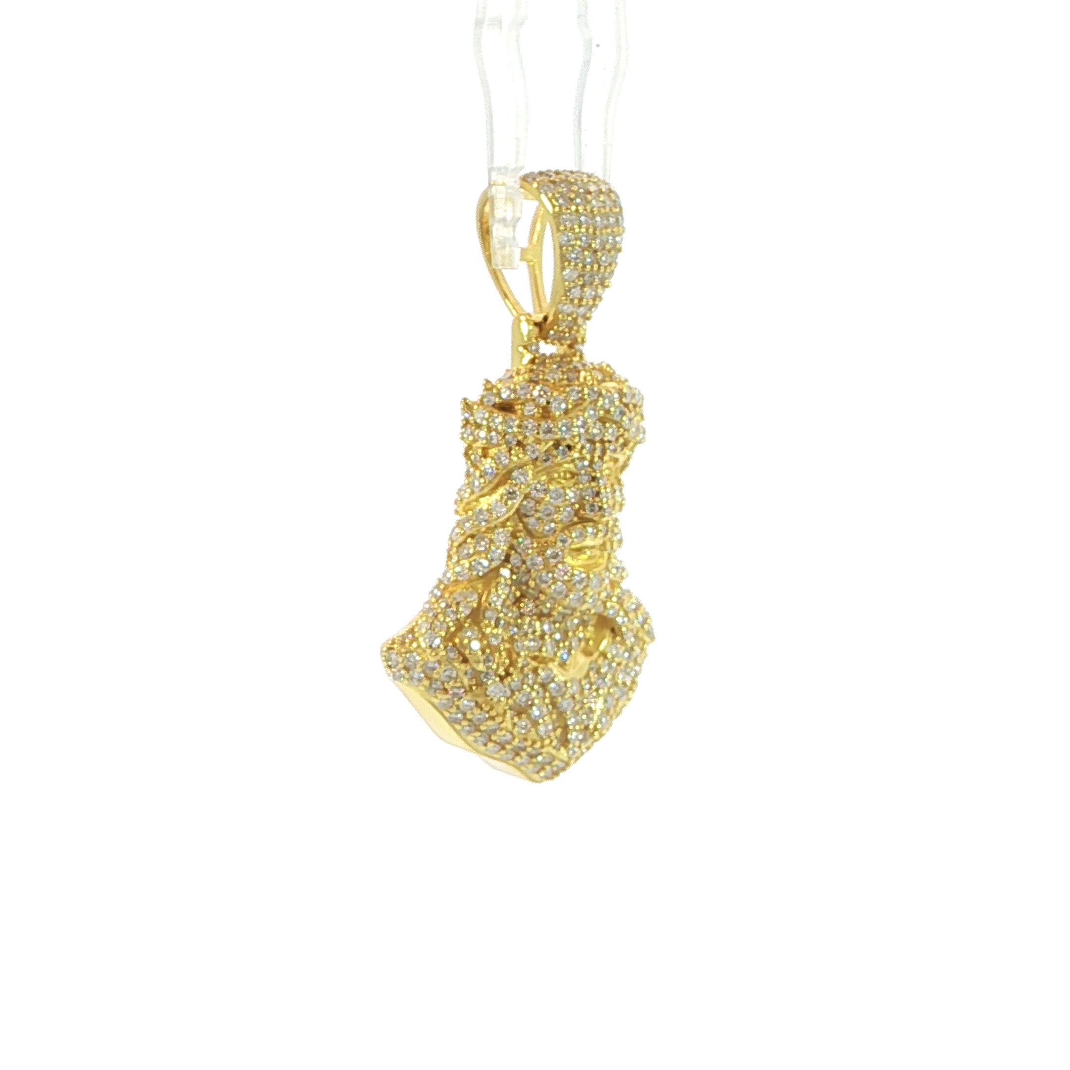 Sterling Silver Jesus Face with Crown Pendant – VVS Moissanite 2.4 CTW