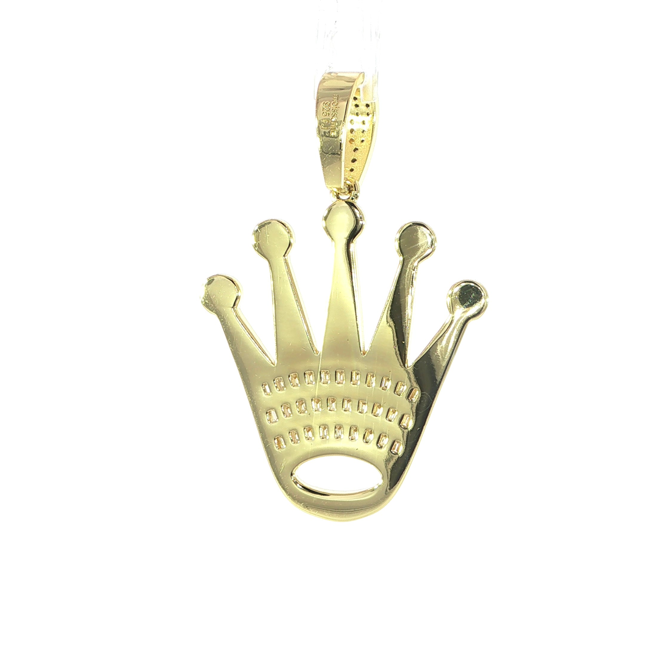 Sterling Silver Crown Pendant with VVS Moissanite - 2.34 Carat