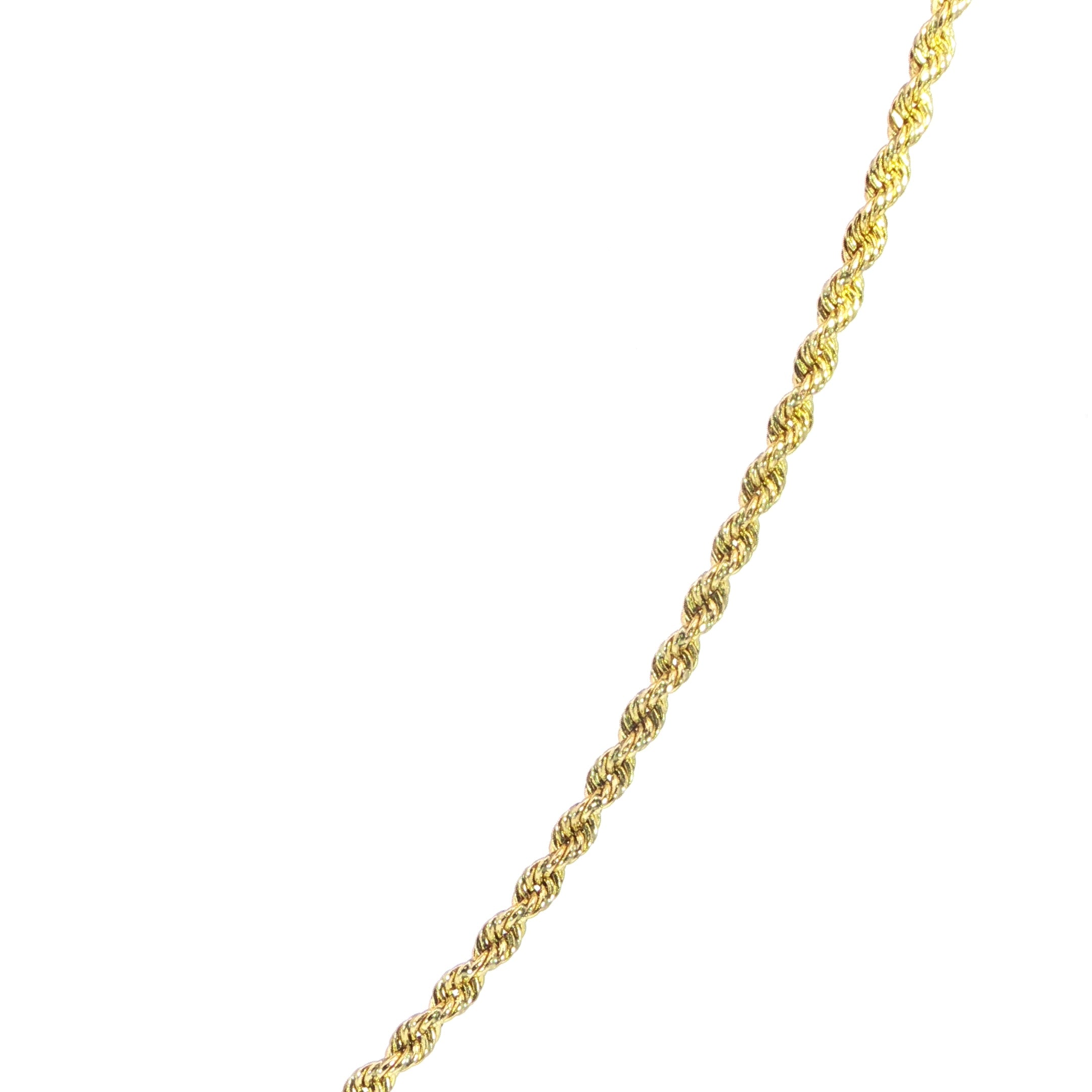 10K Yellow Gold Diamond-Cut Rope - 2.5MM