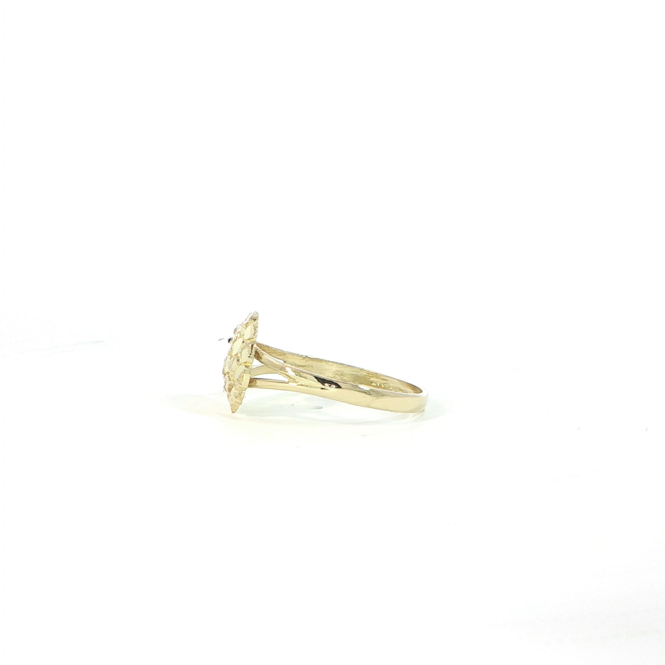 10K Yellow Gold Textured Dome Ring