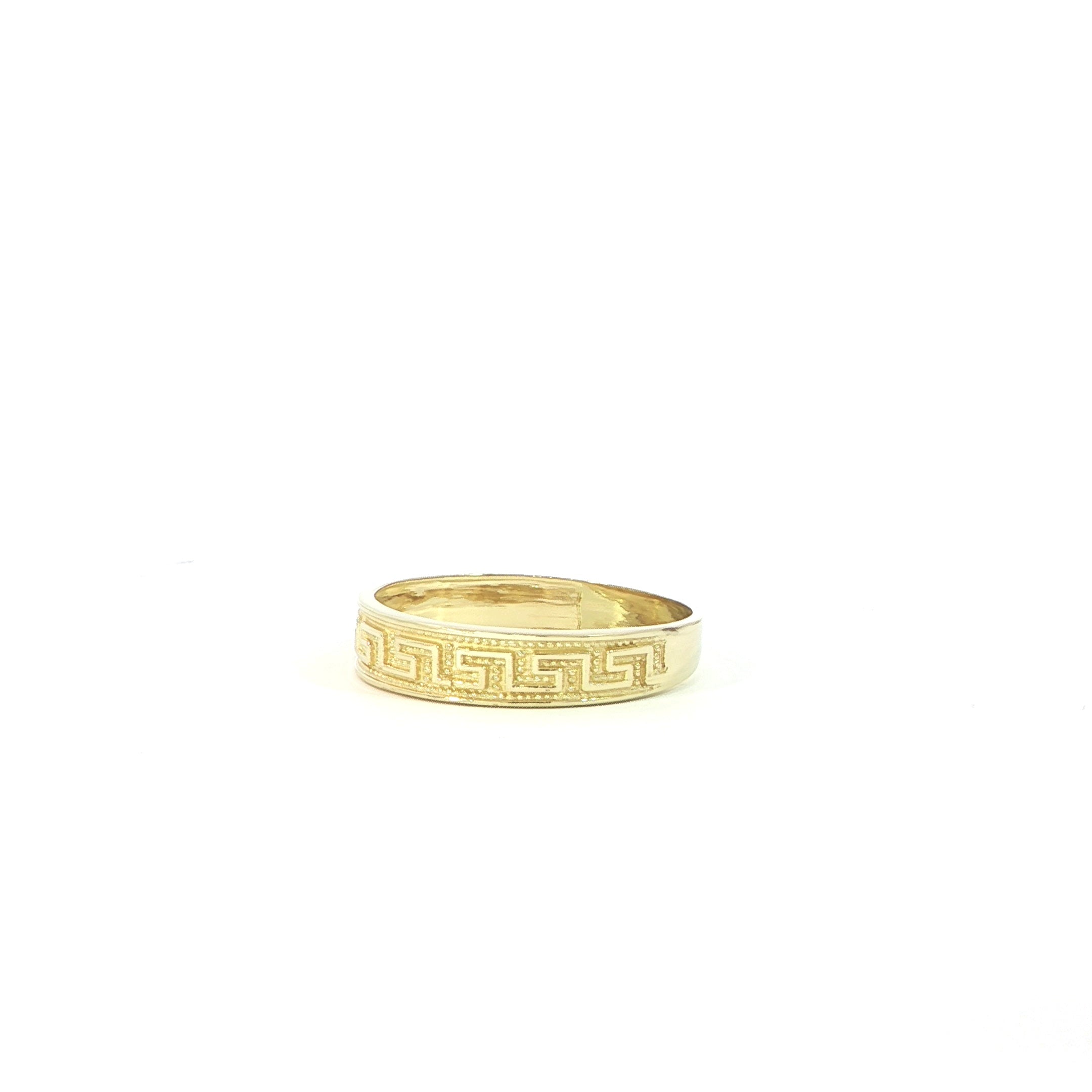 10K Yellow Gold Greek Key Band Ring
