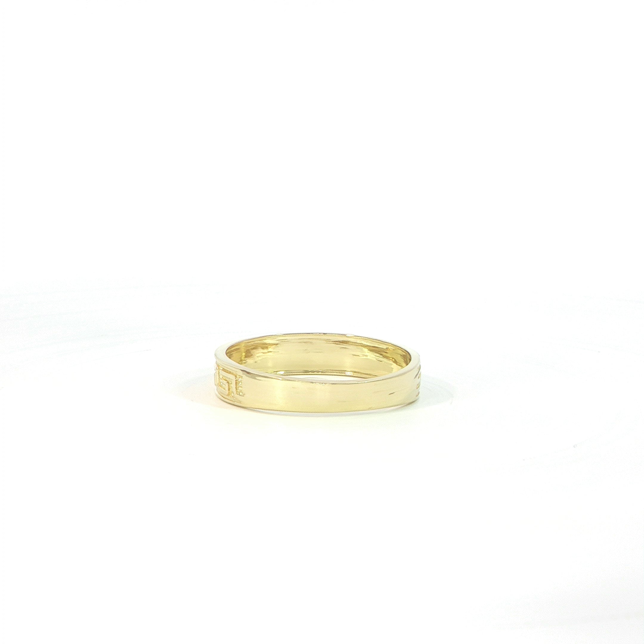 10K Yellow Gold Greek Key Band Ring