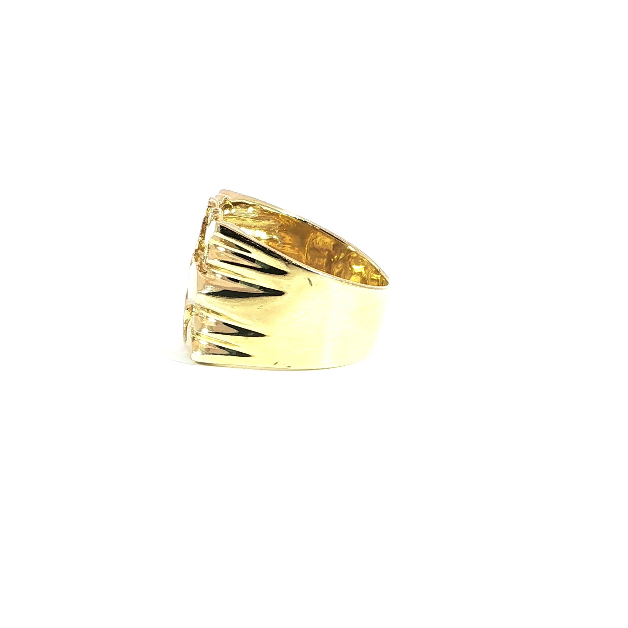 14K Yellow Gold Nugget Ring – 16.4mm