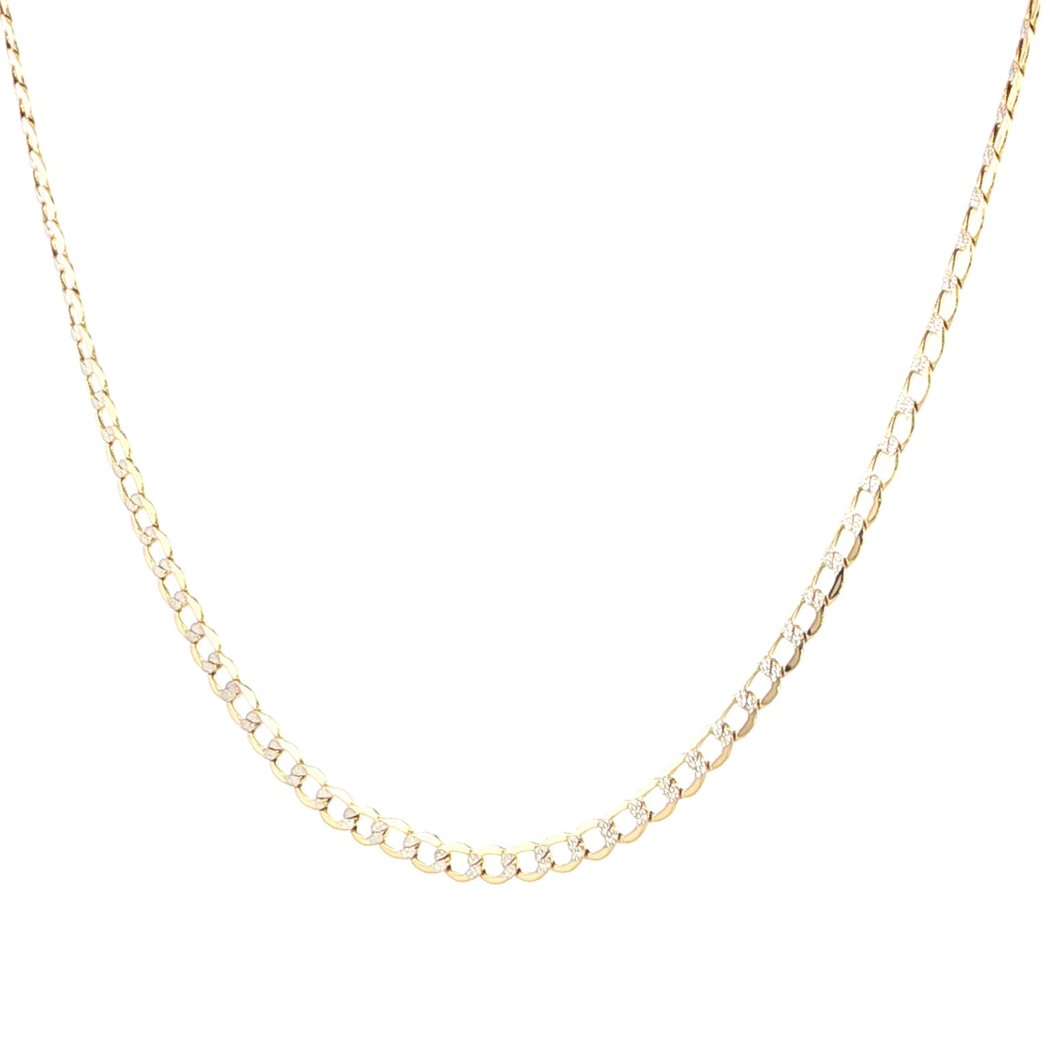 14K Yellow Gold Diamond-Cut Cuban Chain Necklace, 4.5mm