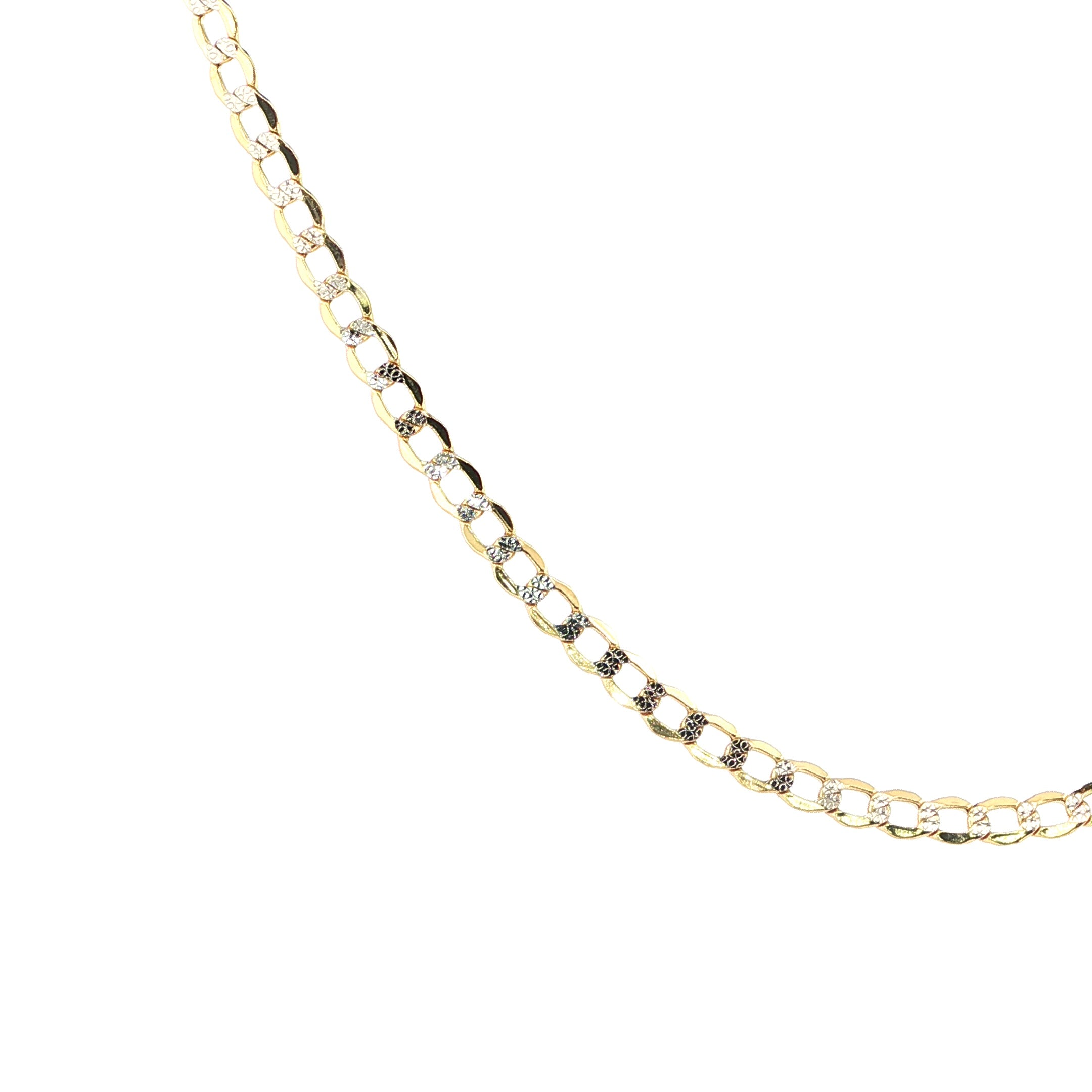 14K Yellow Gold Diamond-Cut Cuban Chain Necklace, 4.5mm