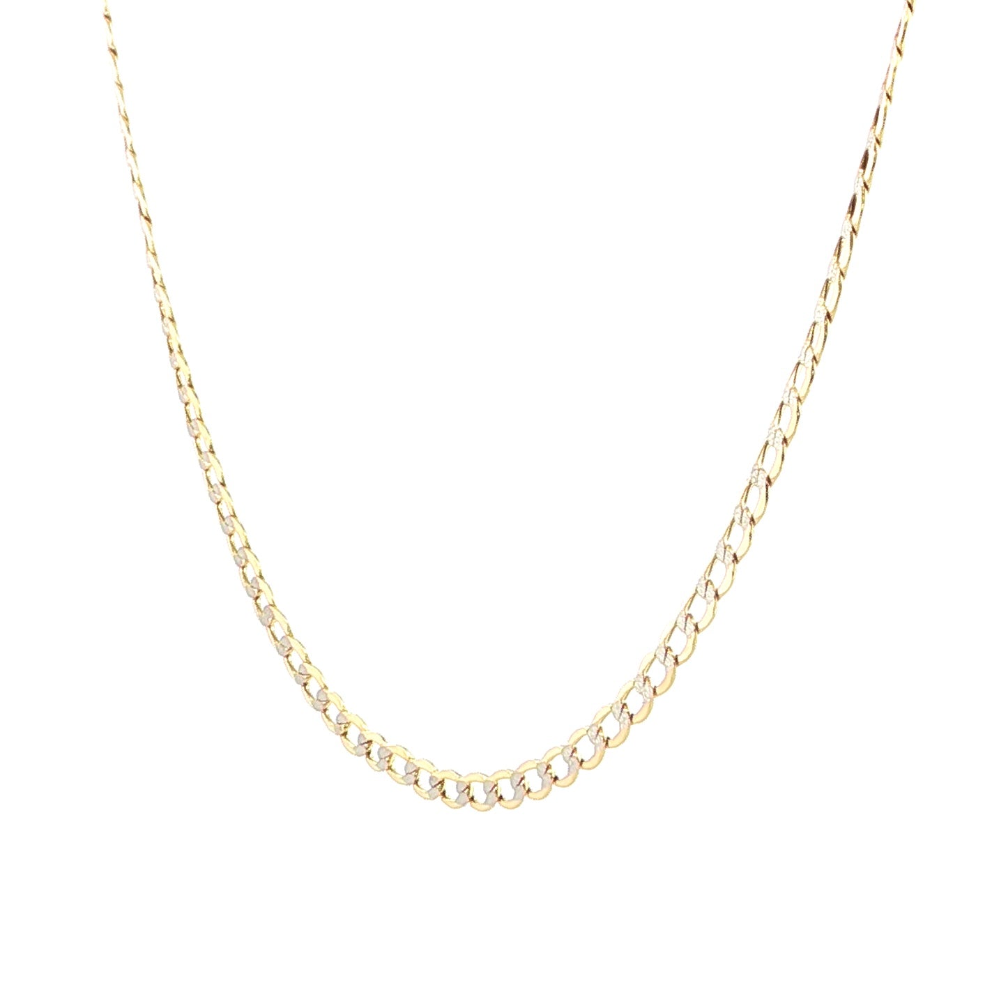 14K Yellow Gold Diamond-Cut Curb Chain - 4.5MM