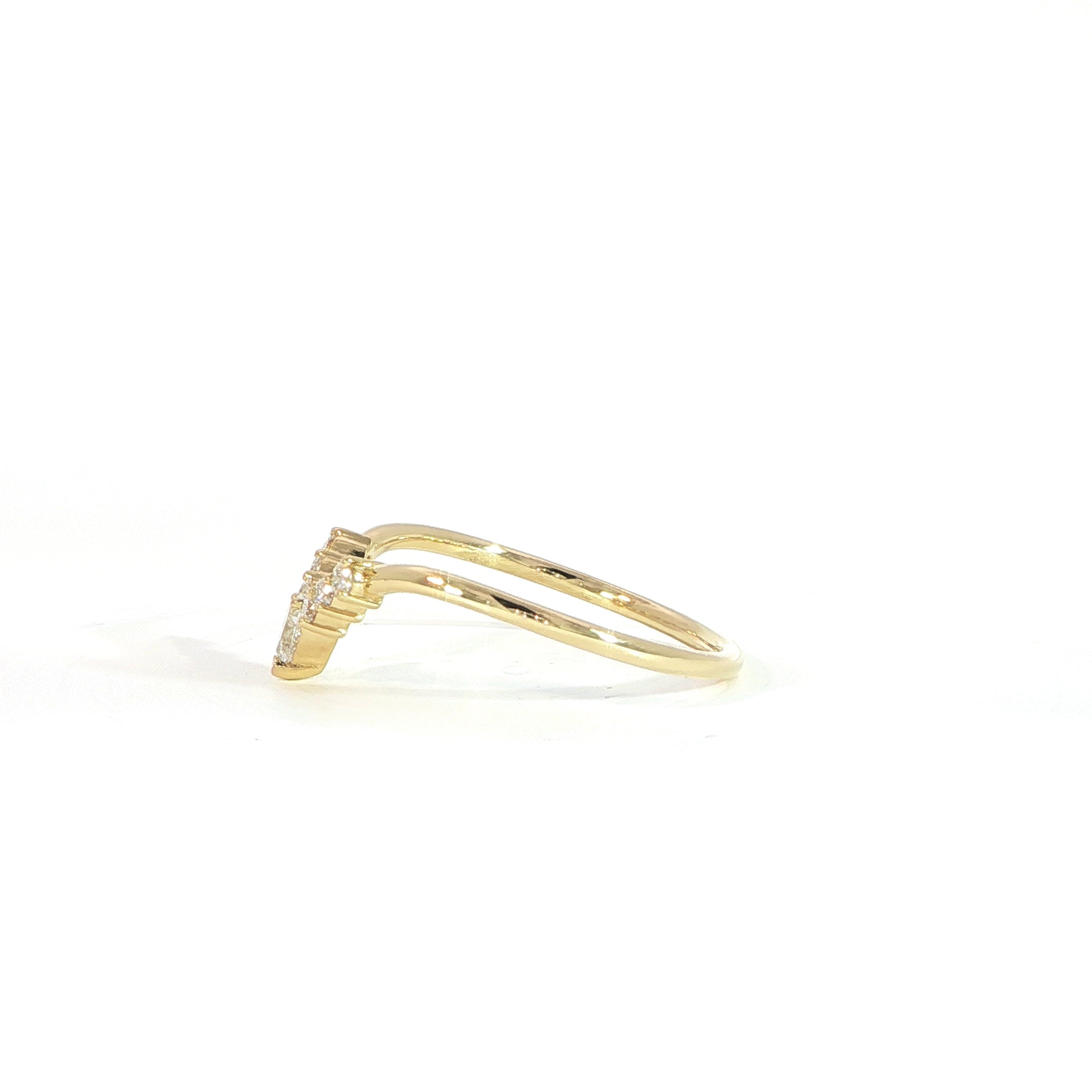 14K Pear Accent Diamond Band
