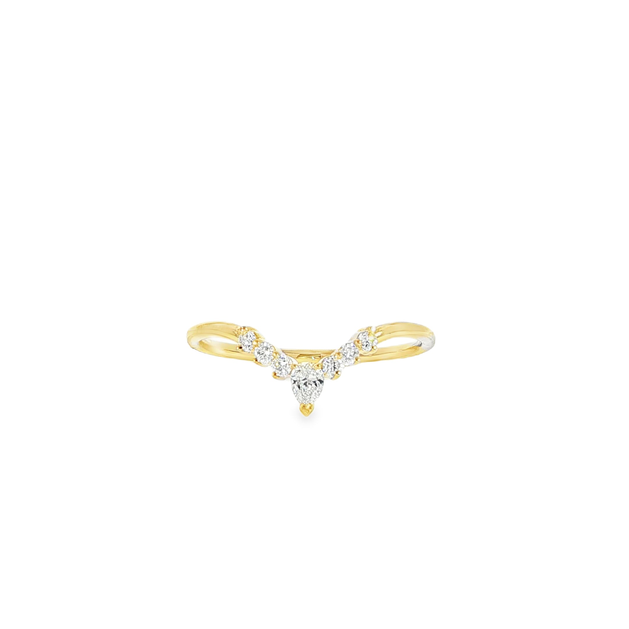 14K Pear Accent Diamond Band