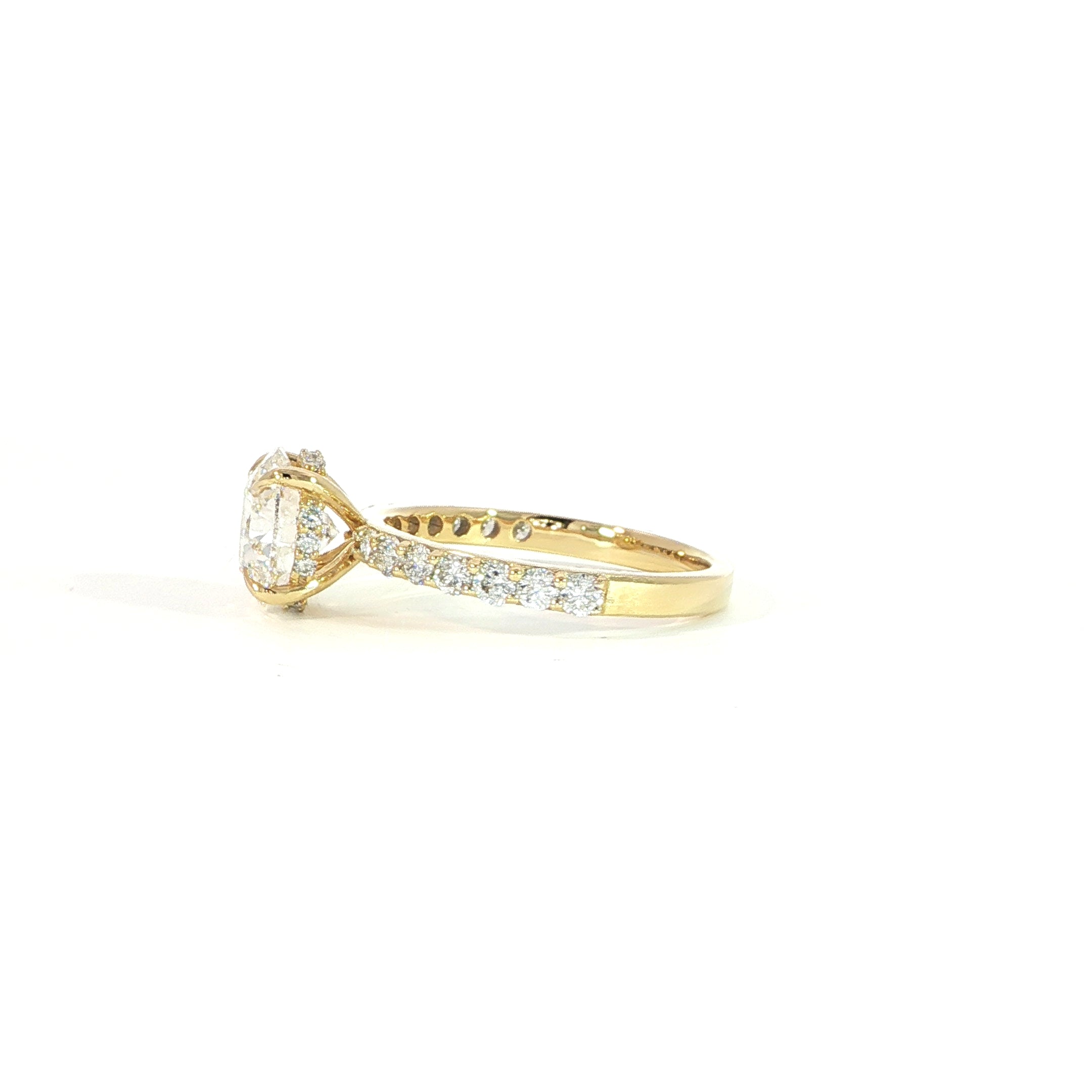 14K Gold Round Diamond Engagement Ring
