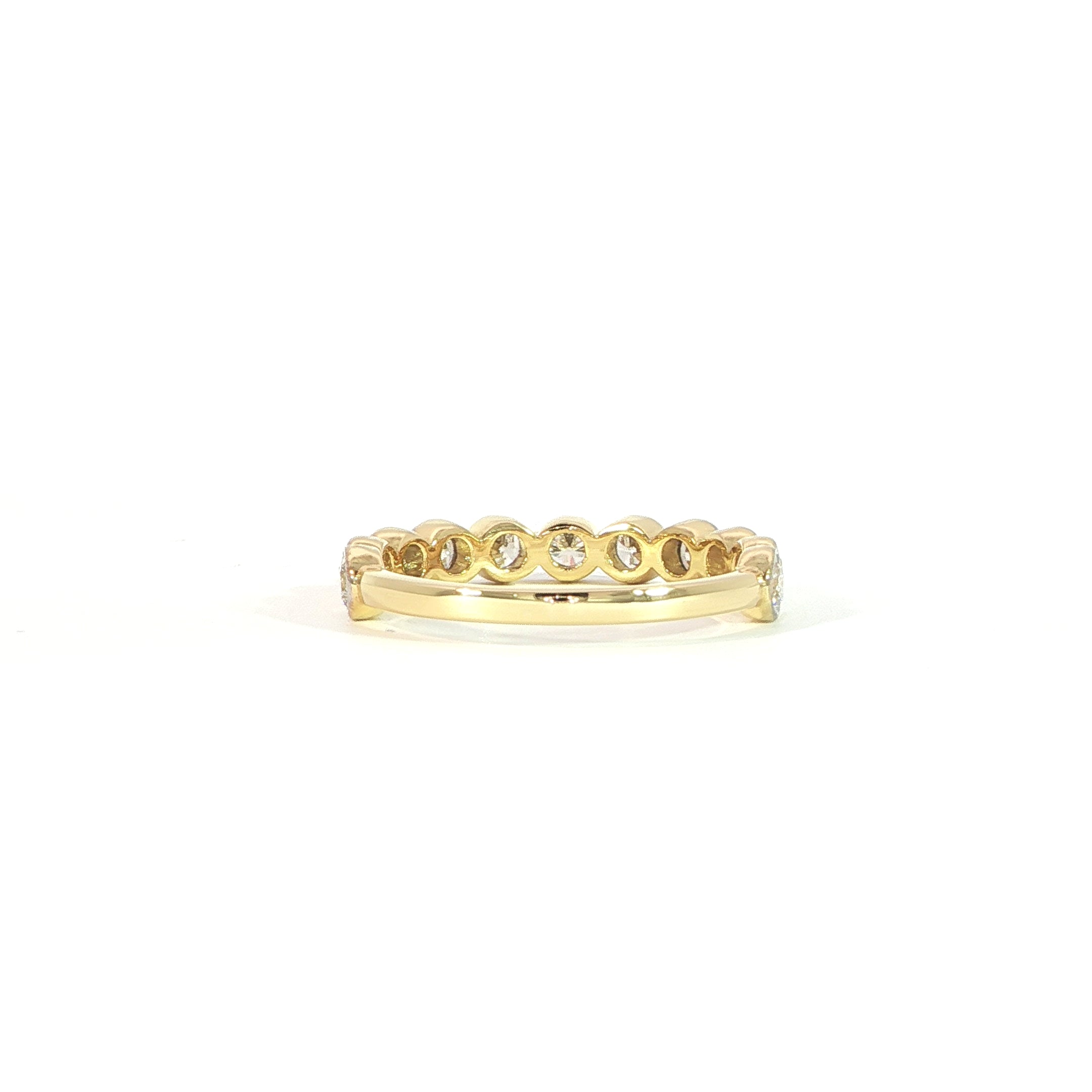 14K Diamond Round Bezel Band