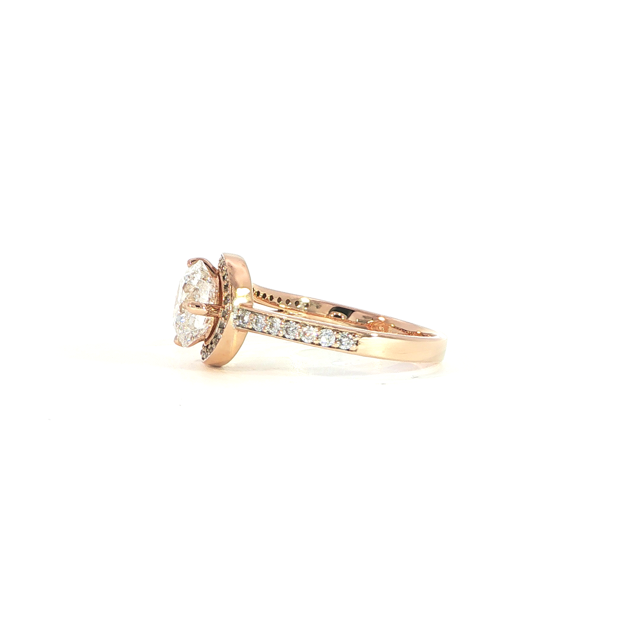 14K Gold Round Diamond Engagement Ring