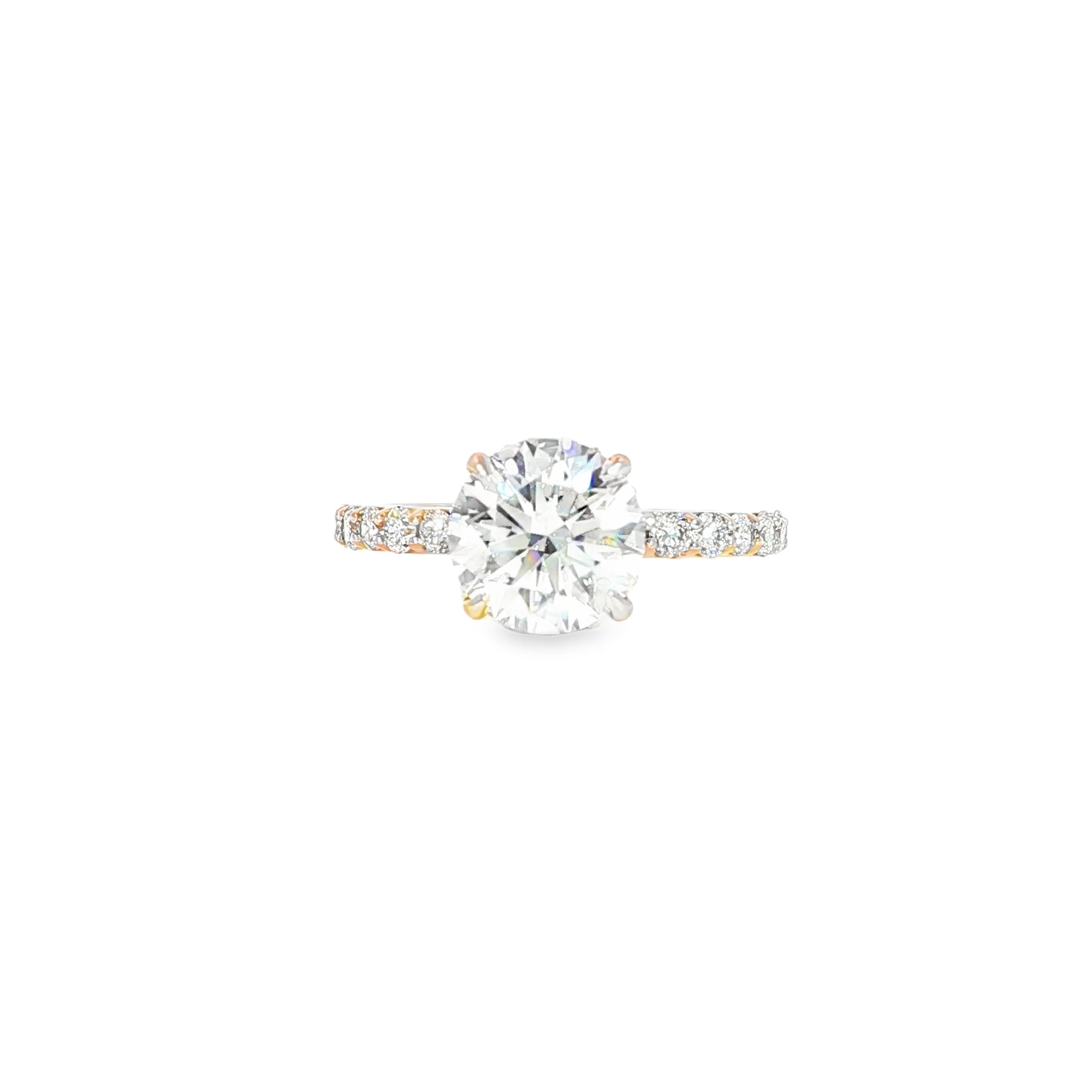 14K Gold Round Diamond Engagement Ring