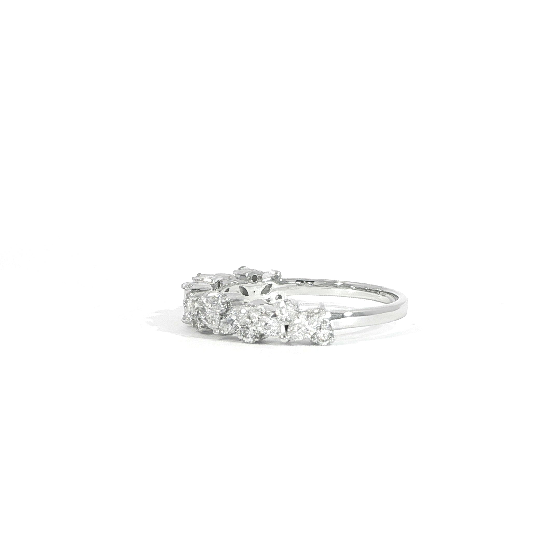 14K Marquise & Round Diamond Band